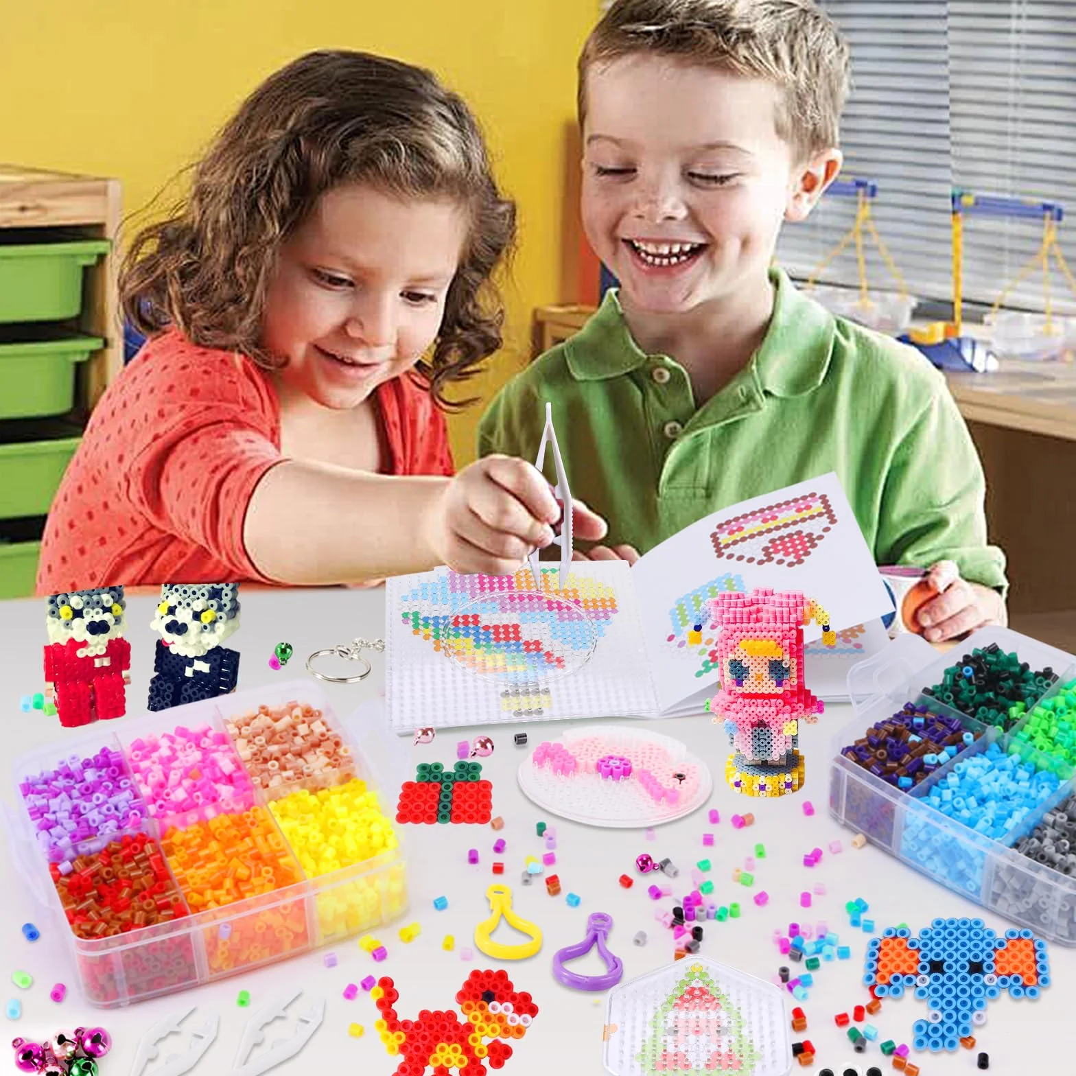 Mardo Hama Beads 11500 Piezas 60 Modelos 24 Colores Cuentas para Planchar DIY Joyas Manualidades 3D
