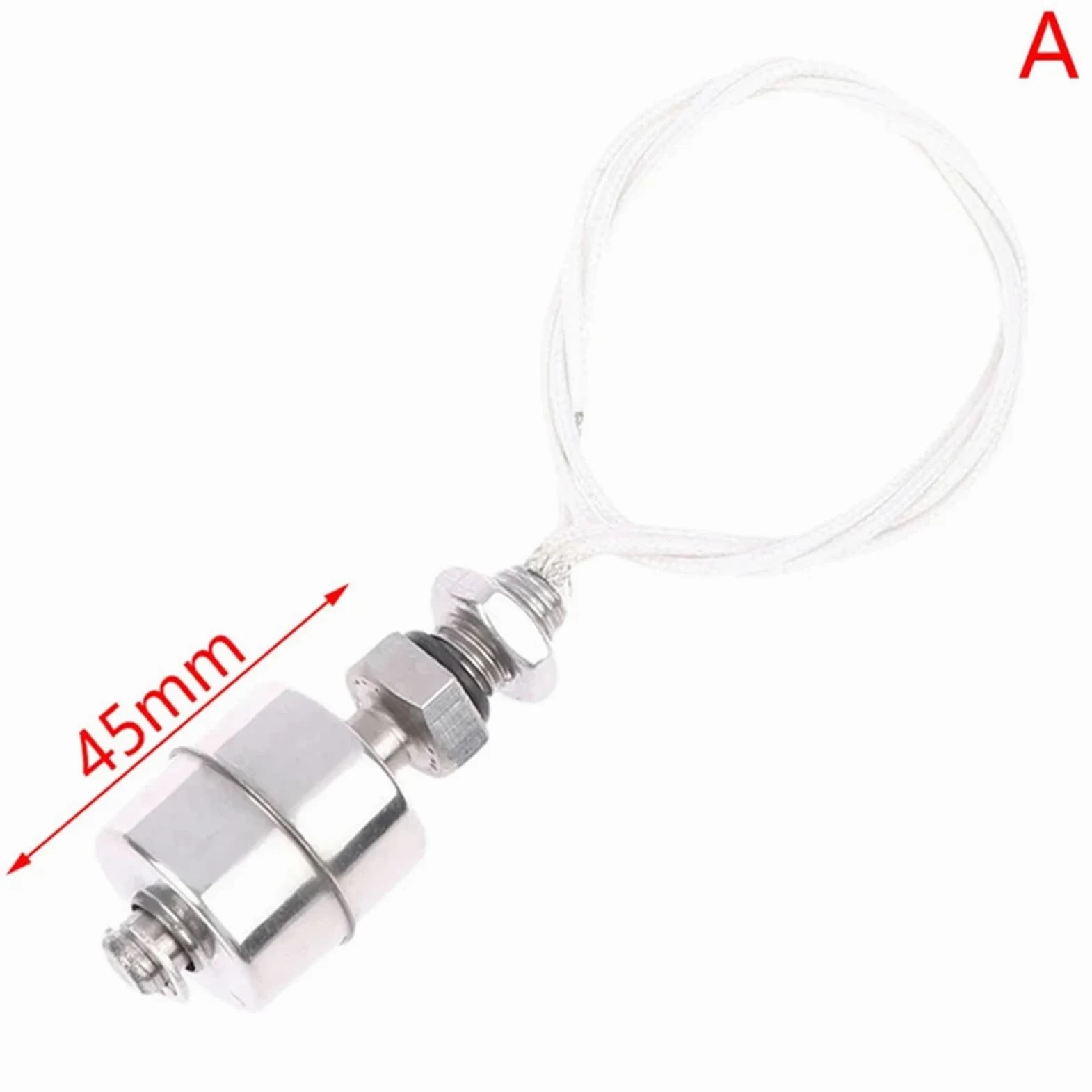 Interruptor de flotador de acero inoxidable, sensor de nivel de agua líquida for tanque, interruptor de doble bola, sensores de flujo for piscina y flotador.(45MM)