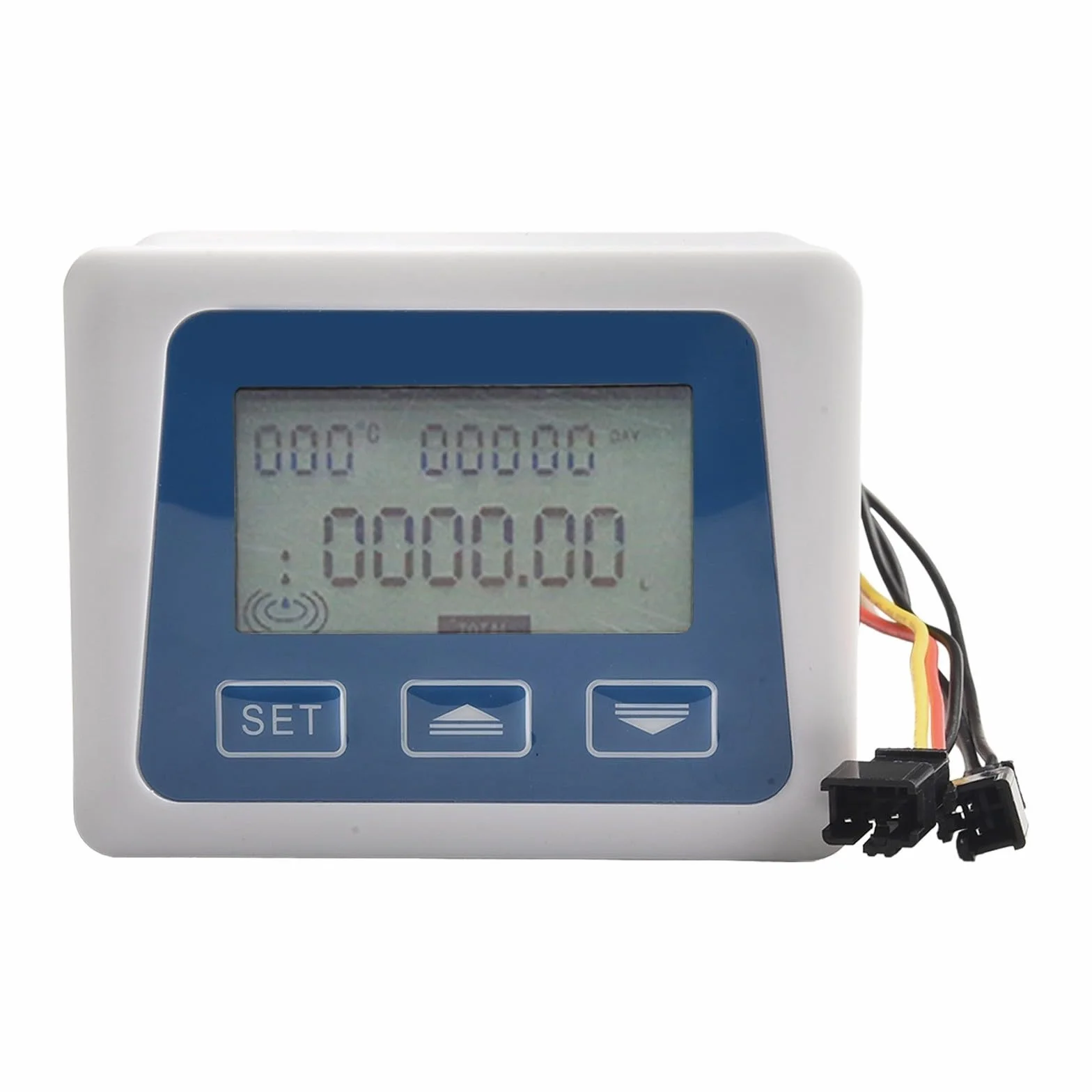 Medidor de flujo digital pantalla LCD sensor agua combustible 1-25 l/min rosca G1/2 CC 3.5-24 V monitor temperatura volumen total