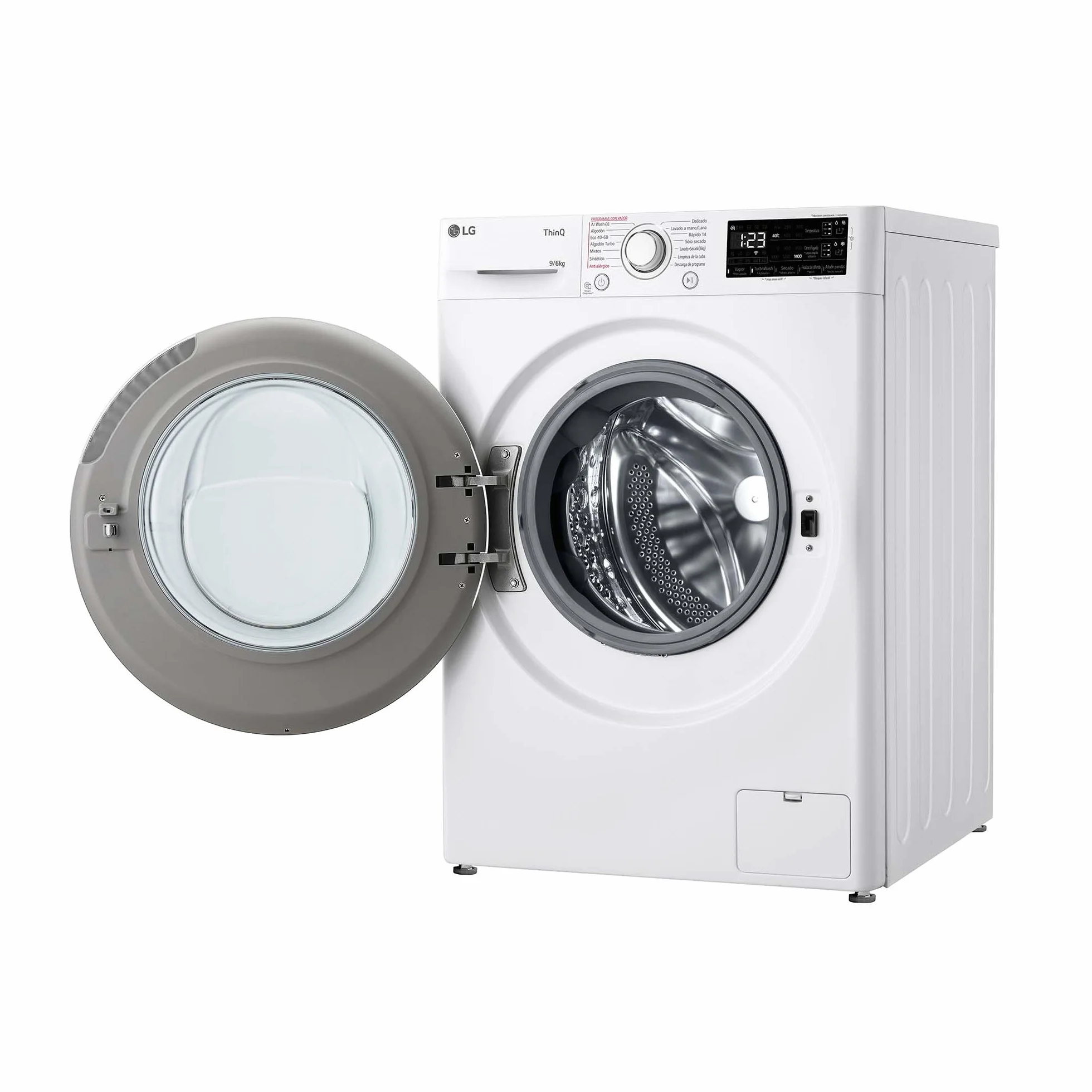 LG Lavadora Secadora Inteligente Direct Drive 9/5kg 1400 rpm Autodosificación Vapor Steam Wi-Fi ThinQ Serie 550 Blanco