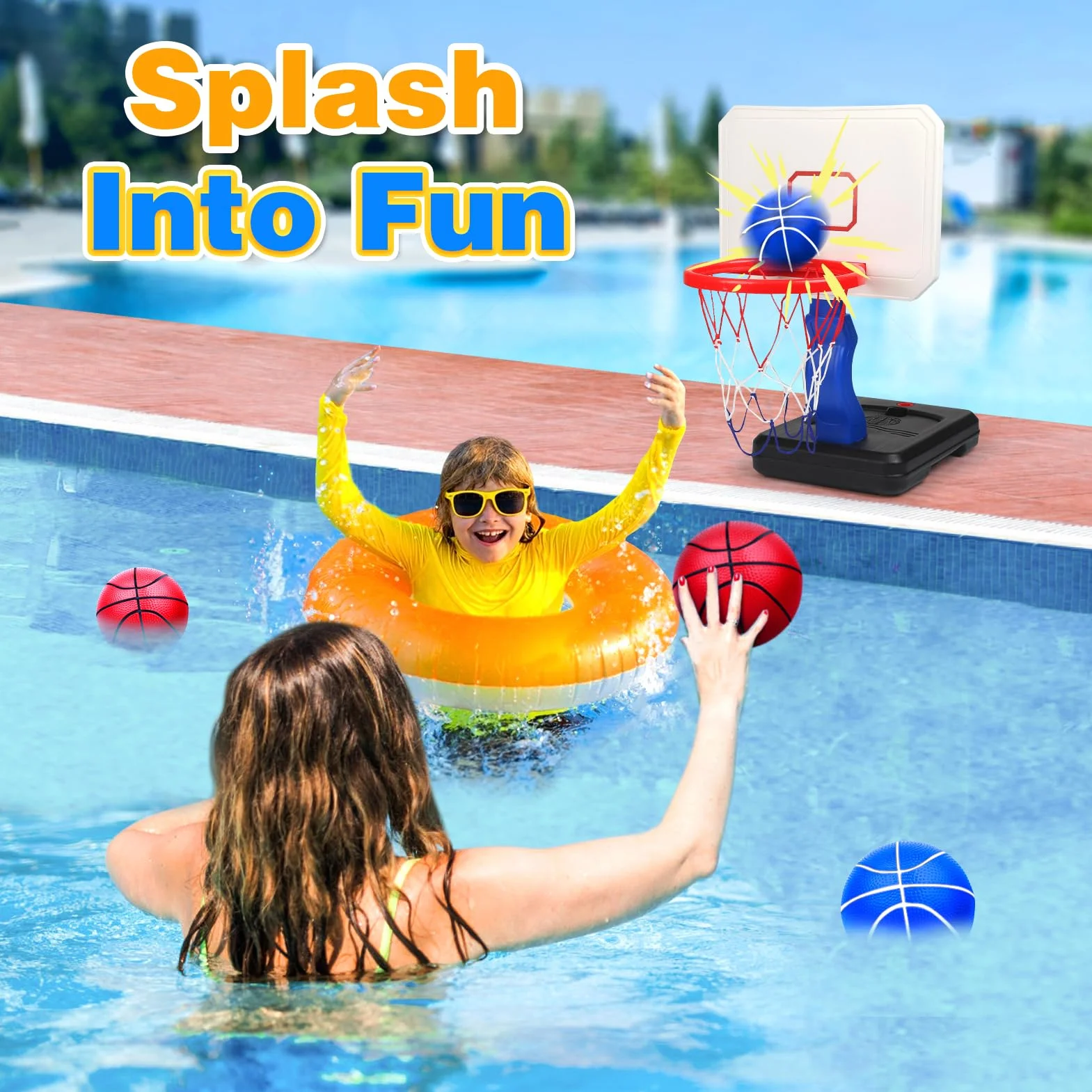 YIMORE Canasta y Baloncesto Infantil, Altura Ajustable 70-138 cm, para Niños 3-8 Años