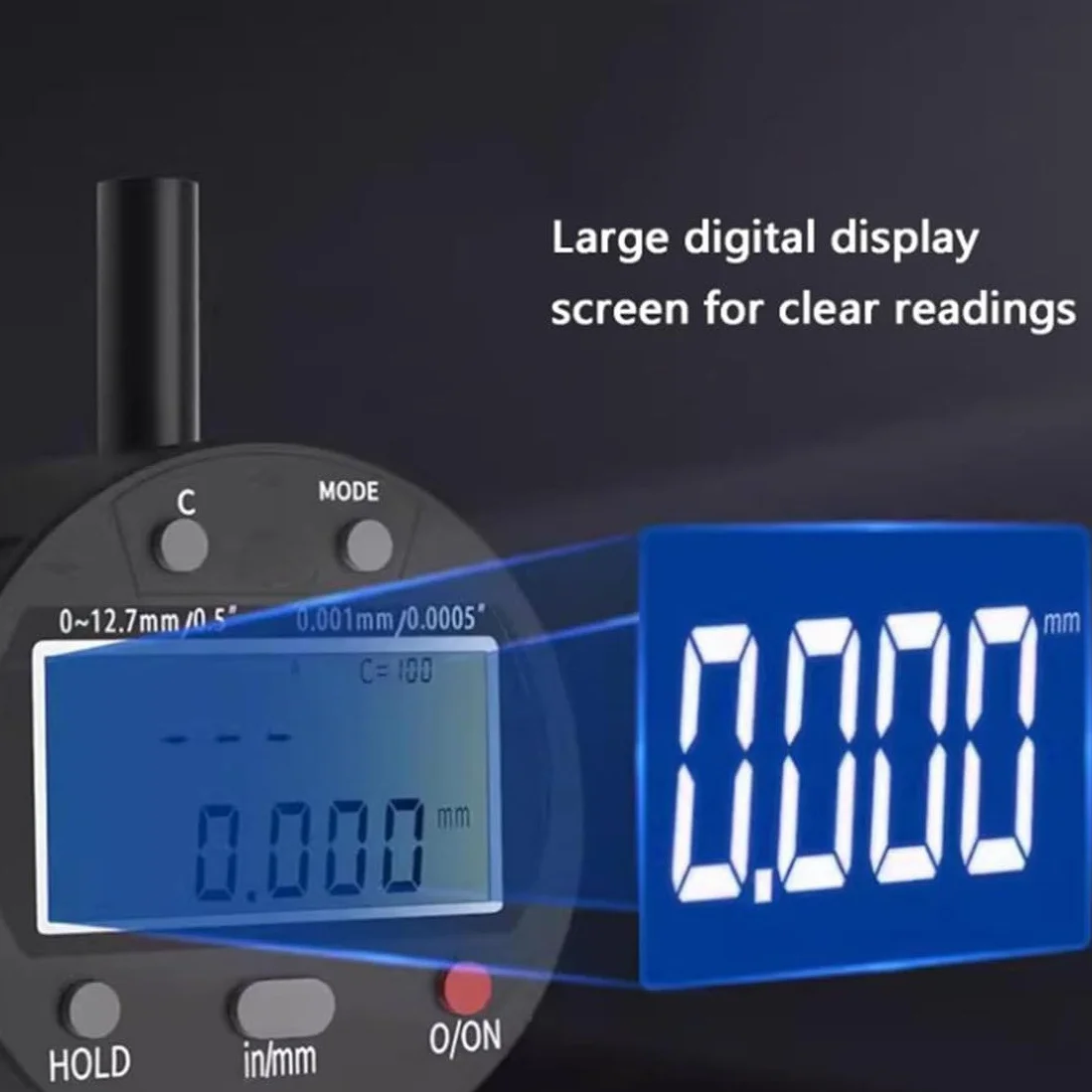 Medidor de radio digital de alta precisión, radio electrónica, radio de medición de 0,2" - 27,5"(5 mm - 700 mm), con medición intercambiables de 10 mm/20 mm/30 mm/60 mm/100 mm