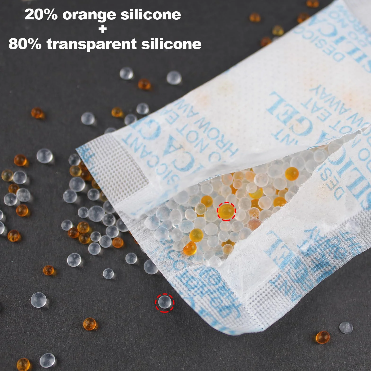 Sobres Sílica Gel Deshumidificadores Absorbentes Humedad 10g x20 Paquetes con Indicador para Secadora Armarios Cajones