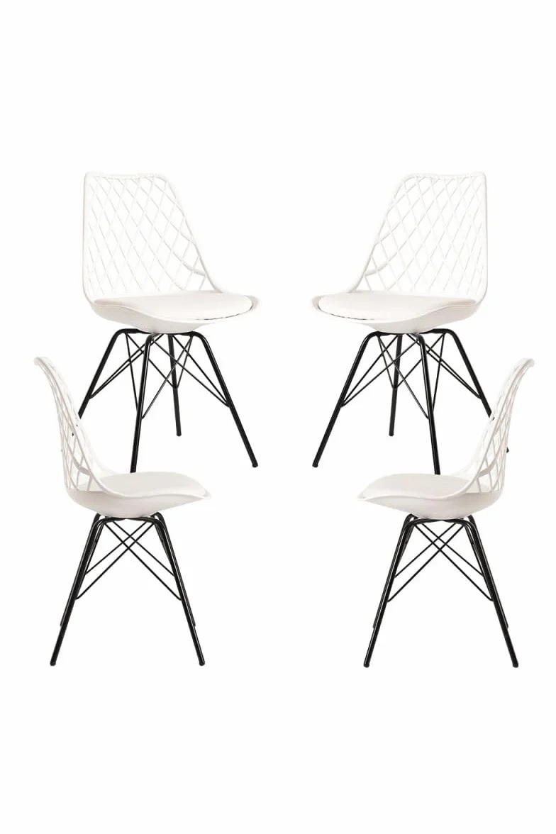 Regalos Miguel - Packs Sillas Comedor - Pack 4 Sillas Iron Mima - Blanco