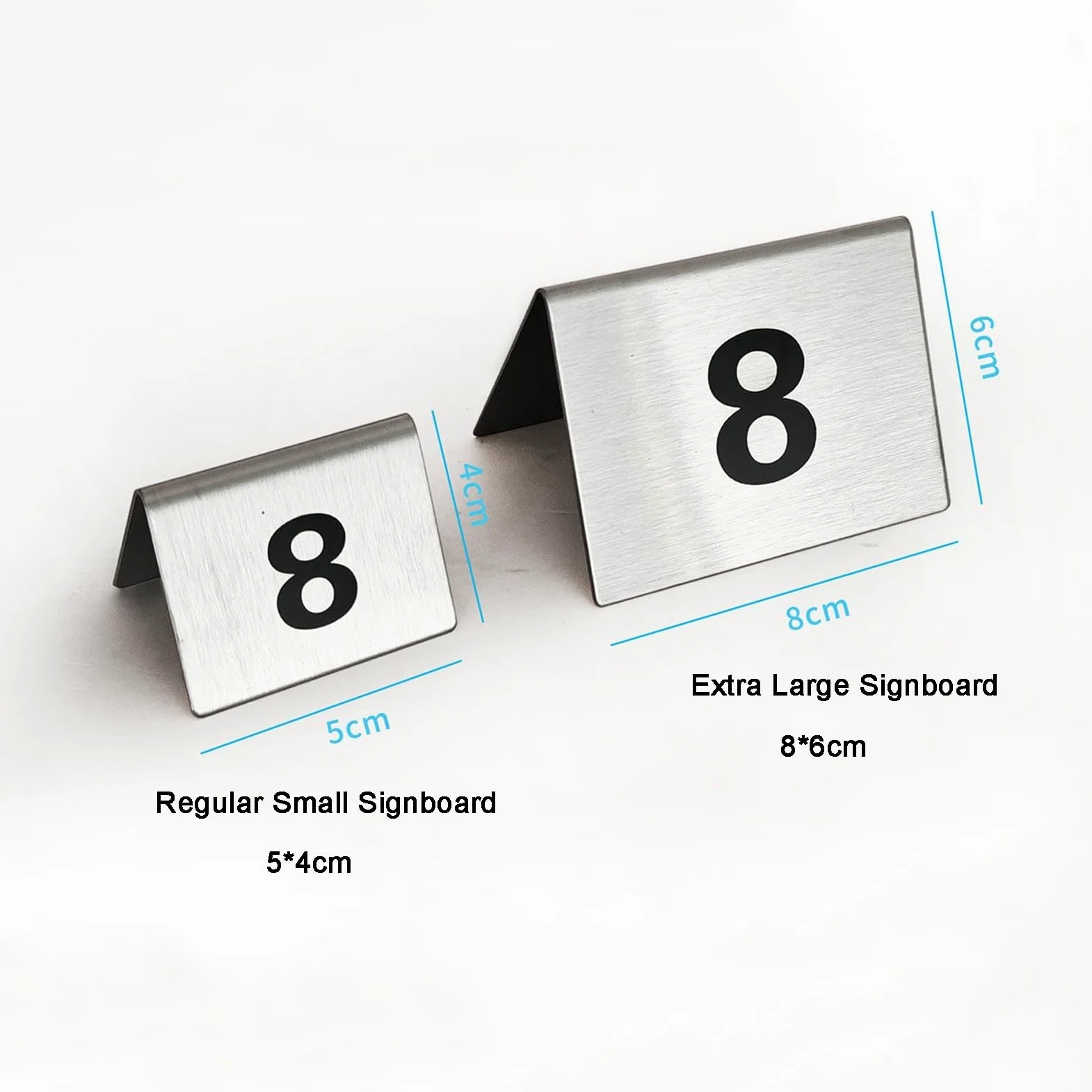 Placas De Números De Acero Inoxidable, Carteles For Asientos De Escritorio | Reutilizables, impermeables y resistentes al aceite, resistentes y duraderos, apilables, con bordes redondeados(8*6cm)