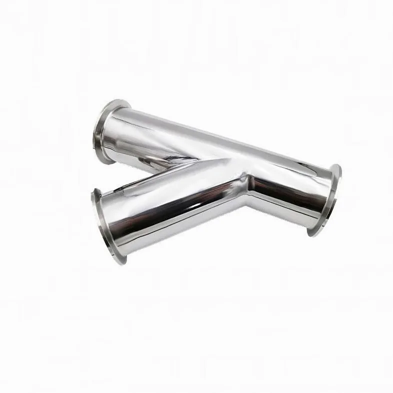 304 Stainless Steel Ferrule Y Type Pipe Fitting Connector Adapter Coupling ICXLPMC(38mm Ferrule OD 50.5)