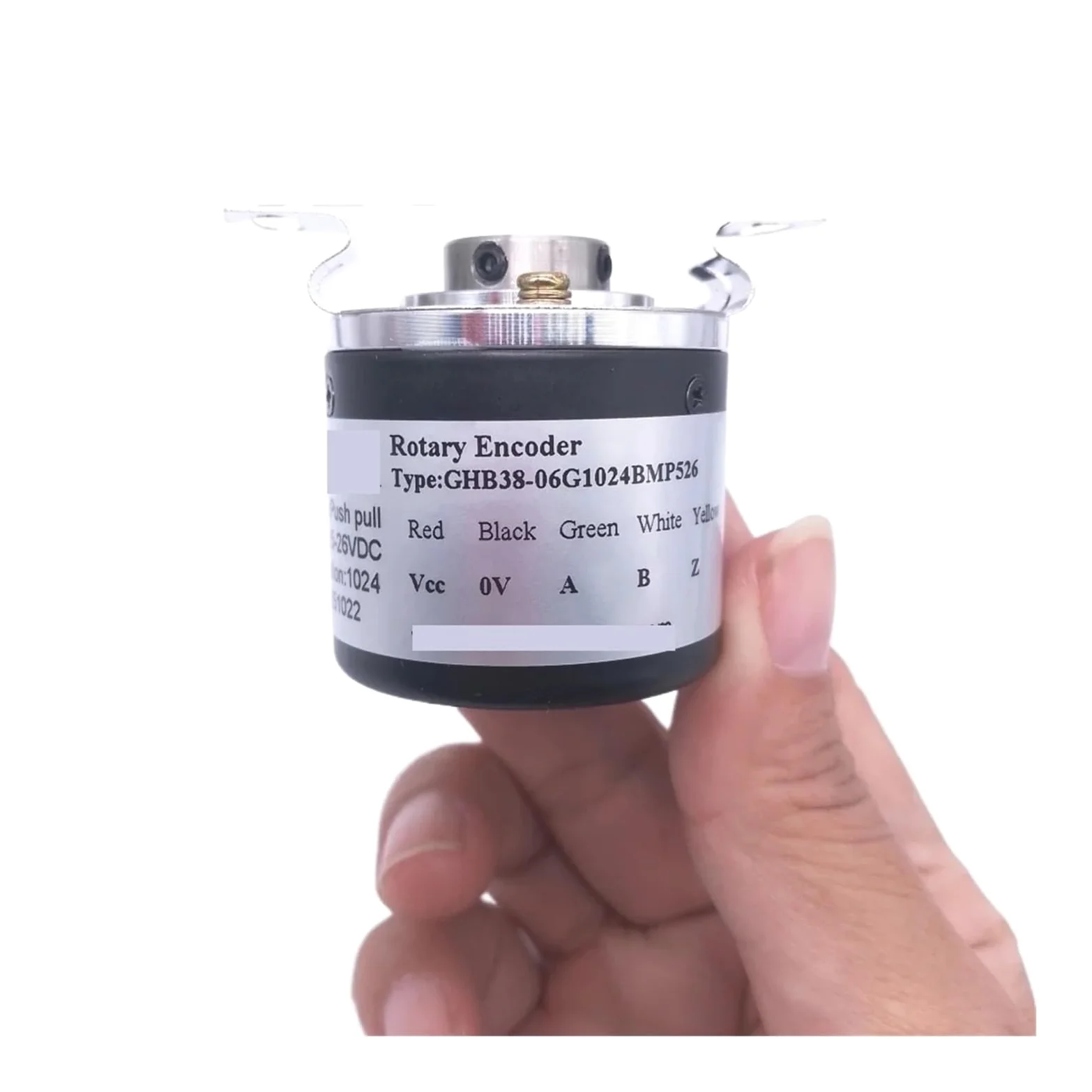 GHB38-06G1024BMP526 5-26VDC Incremental 6mm Ciego Eje Hueco Encoder Rotativo 100 200 500 600 1000 Ppr Salida Pushpull