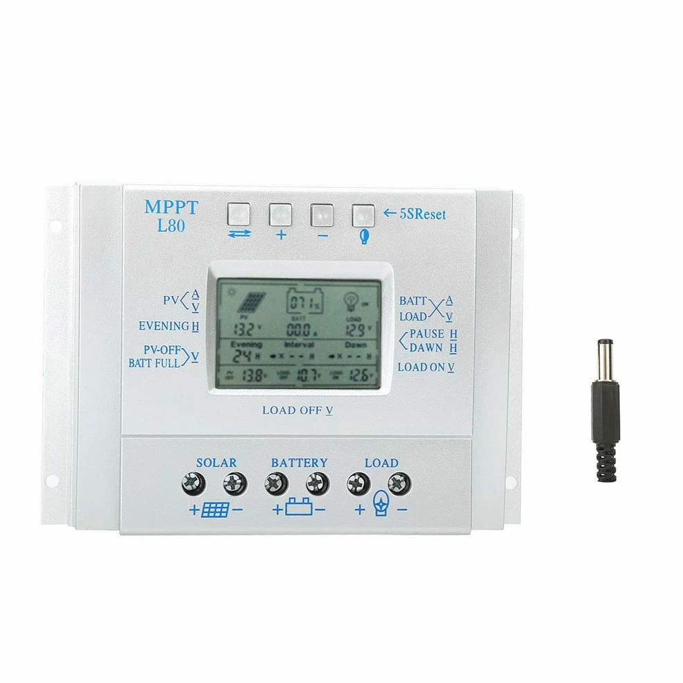 Hyuduo Controlador de Carga Solar MPPT 80A, Tecnología MPPT Avanzada, Control Inteligente, Protección contra Subtensión de Batería, Compatible con Inversores de Energía Eólica Solar