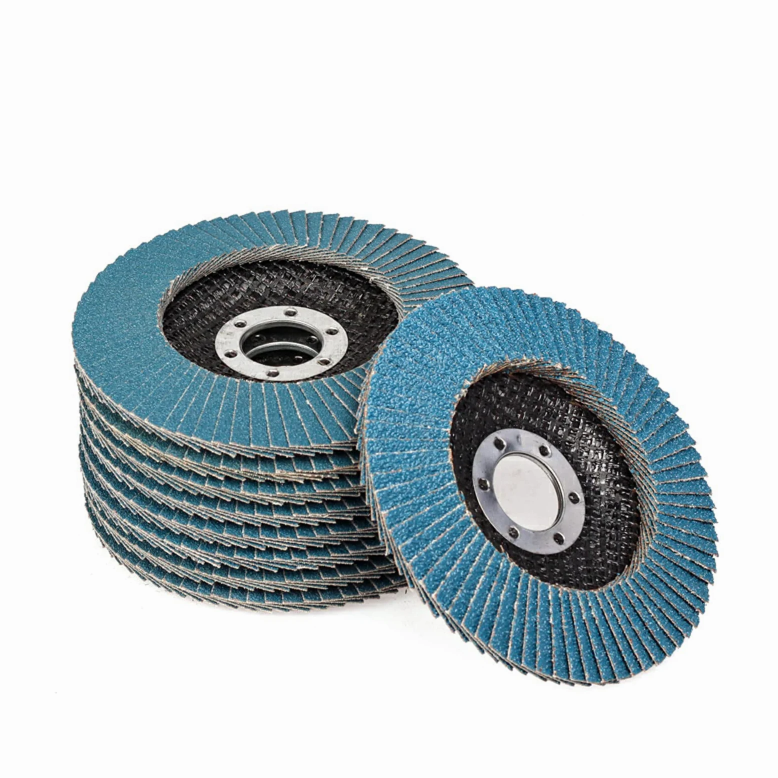 Abrasivo Flap Rueda de Lijado Pulido, Discos de lijado for amoladora angular de 10 piezas de 115/125 mm, hojas de muela abrasiva de grano 40/60/80/120 for acero inoxidable y hierro, 125 mm, grano 80,