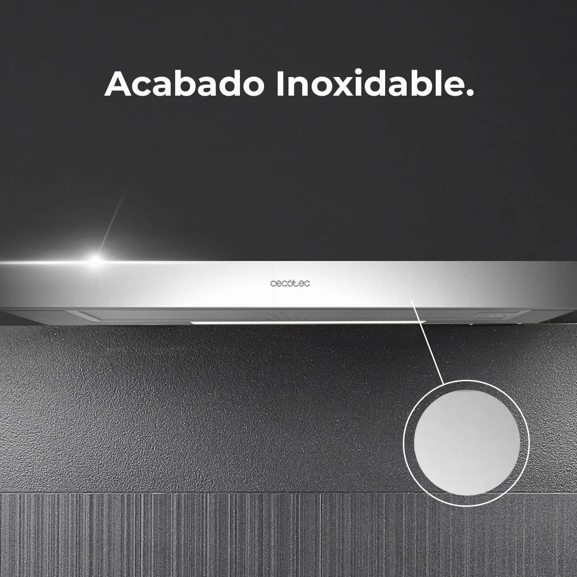 Cecotec Campana Extractora Telescópica 60 cm Bolero Flux TLM 603500 Inox 70W 350m3/h Control Mecánico