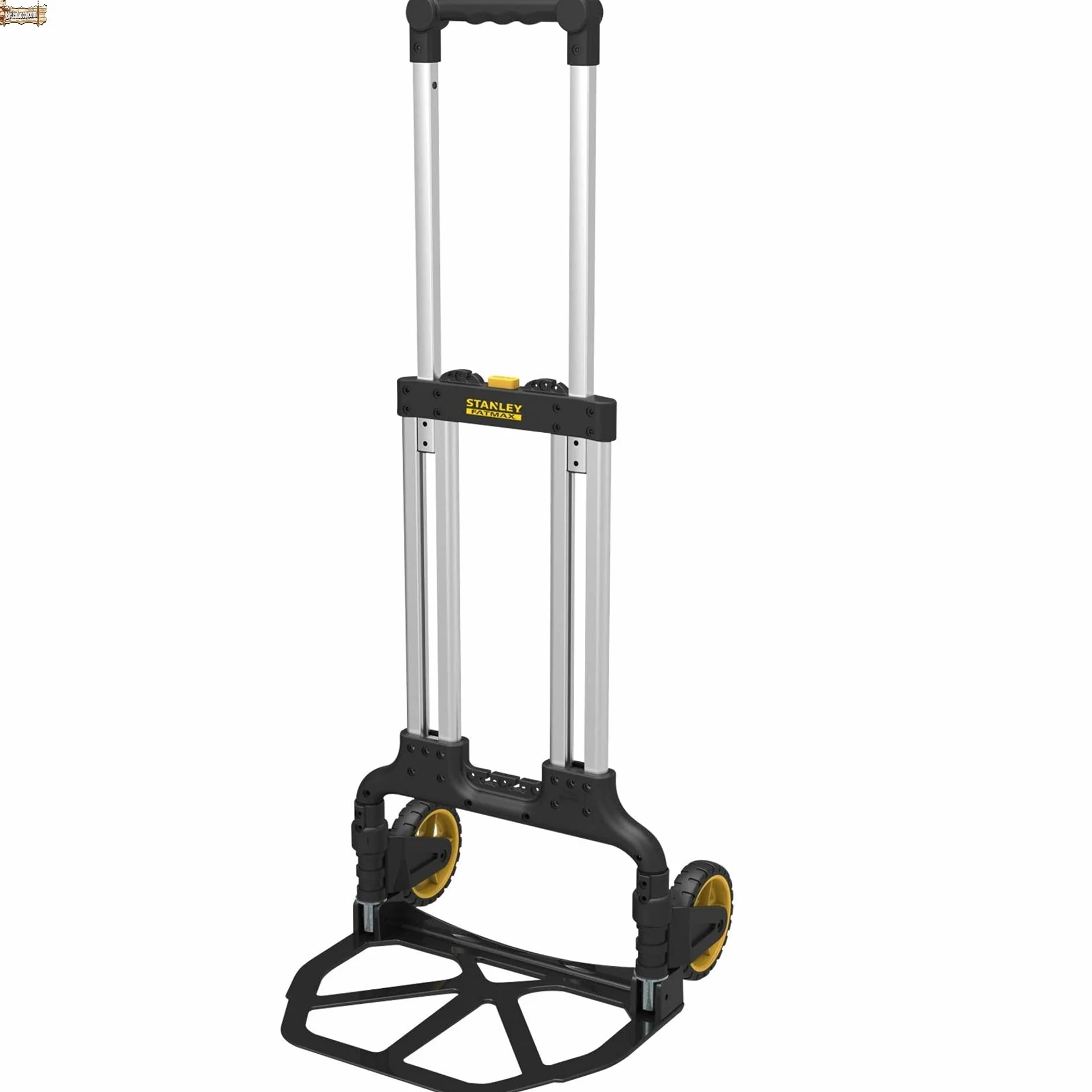 BricoLoco Carretilla Plegable de Aluminio Profesional, de Mano de Carga. hasta 70 kgs. Almacén, mudanza. Ligera y Robusta. Asa Regulable. Diseño Compacto.