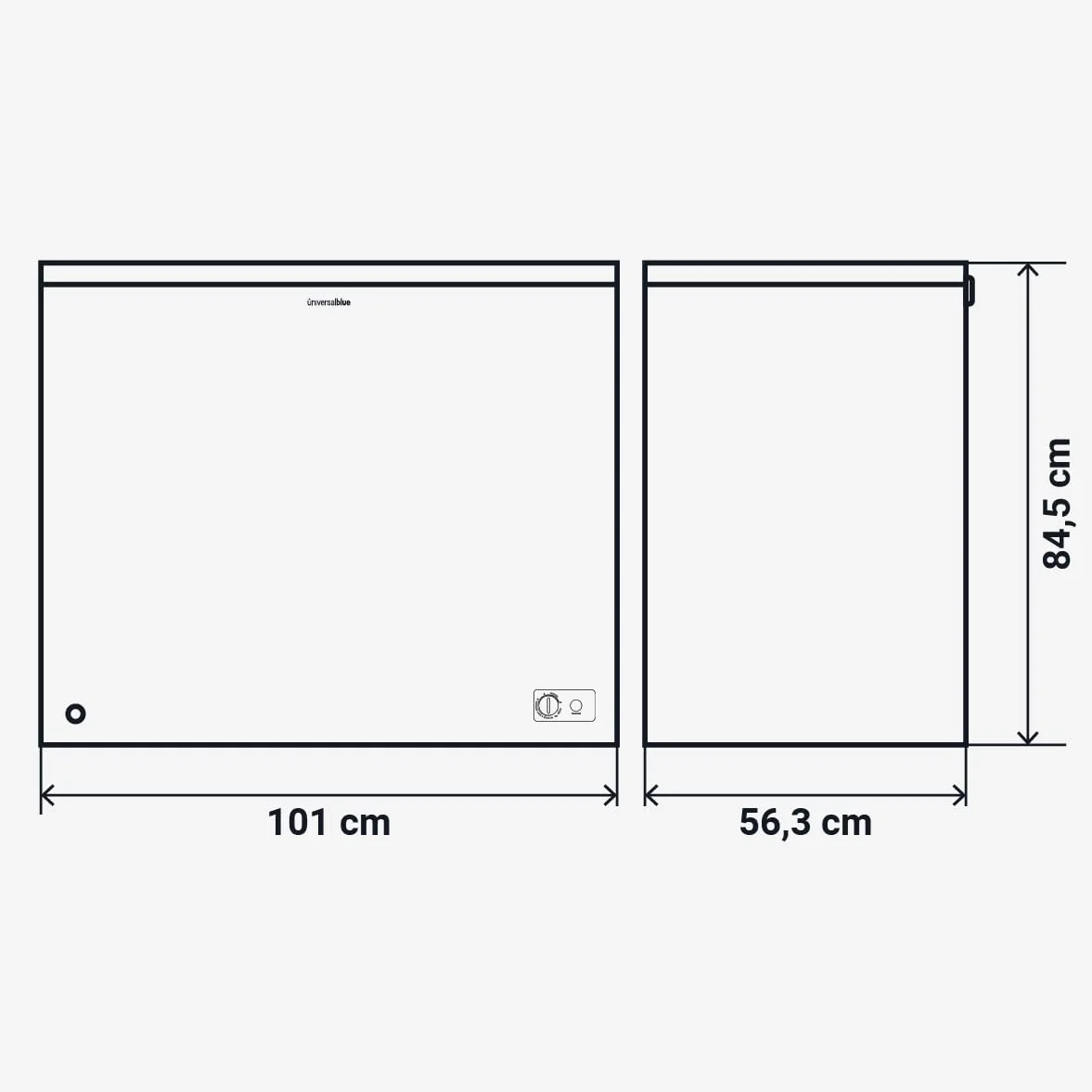 UNIVERSALBLUE Congelador Arcón Blanco 244L 2 en 1 Horizontal E 4* Control Mecánico