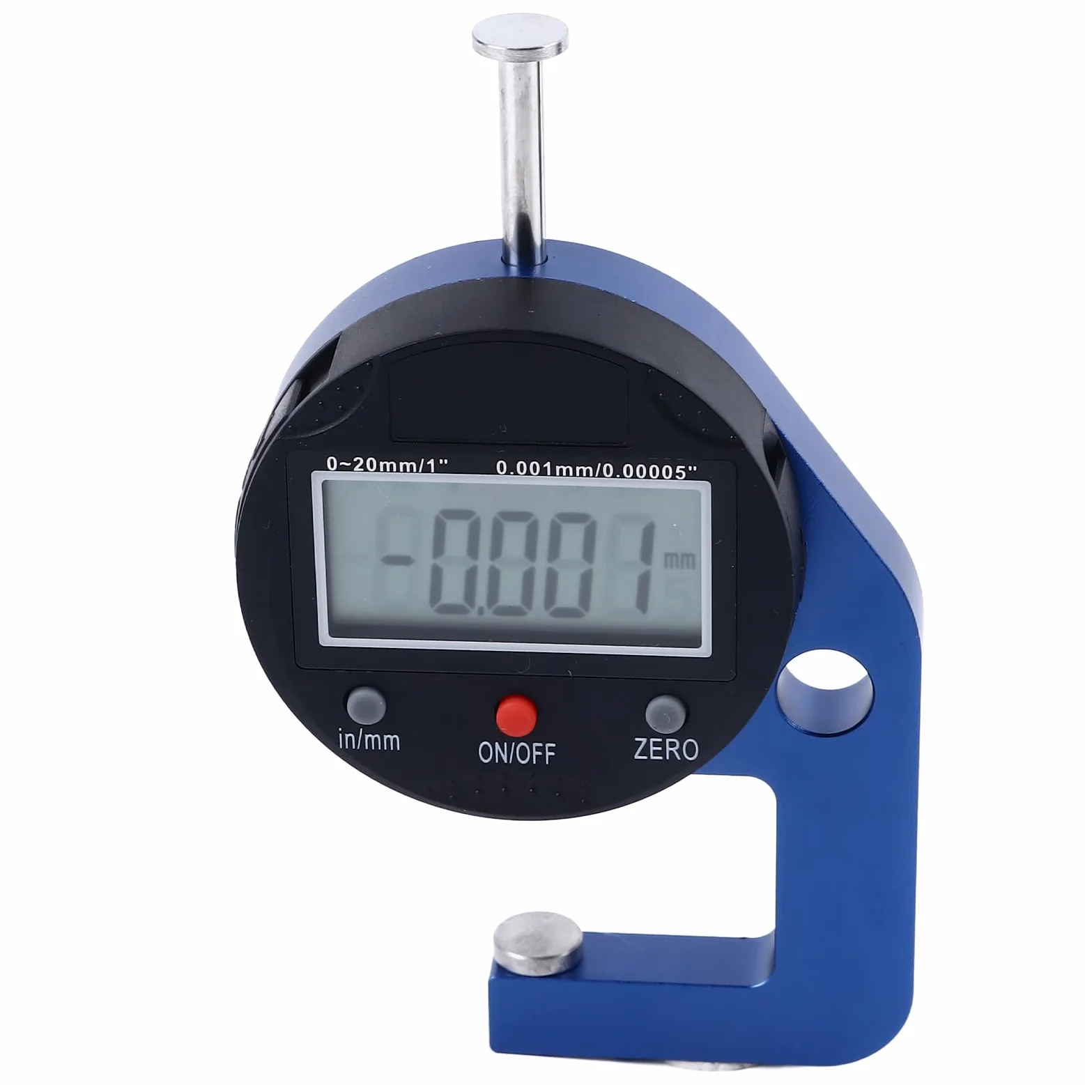 Medidor de espesor digital 0-20 mm Alta precisión Resolución de 0,001 mm Medidor de espesor de aleación de aluminio Herramienta de medición para procesamiento mecánico Uso