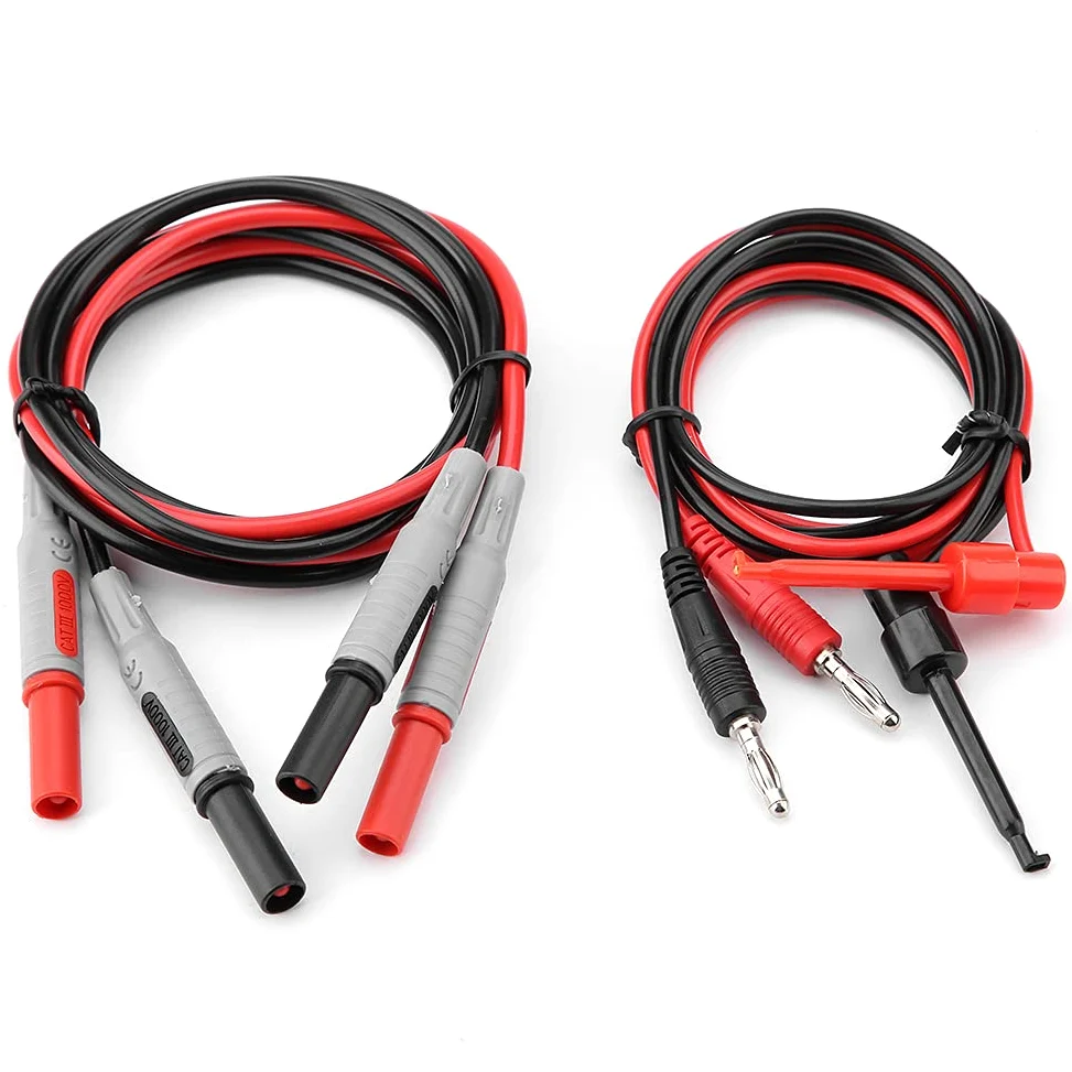 Oumefar Kit de Cables de Prueba de Sonda Multímetro Cable Universal 15 en 1 Accesorios Reemplazables para Pruebas Electrónicas