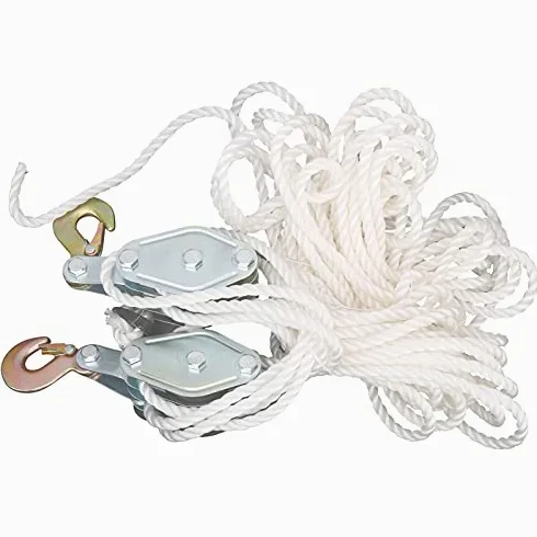 Heavy Du Block and Tackle Polea System - 1,814.4 kg Capaci de acero galvanizado con cuerda de nailon para aplicaciones industriales de aparejos de elevación y elevación