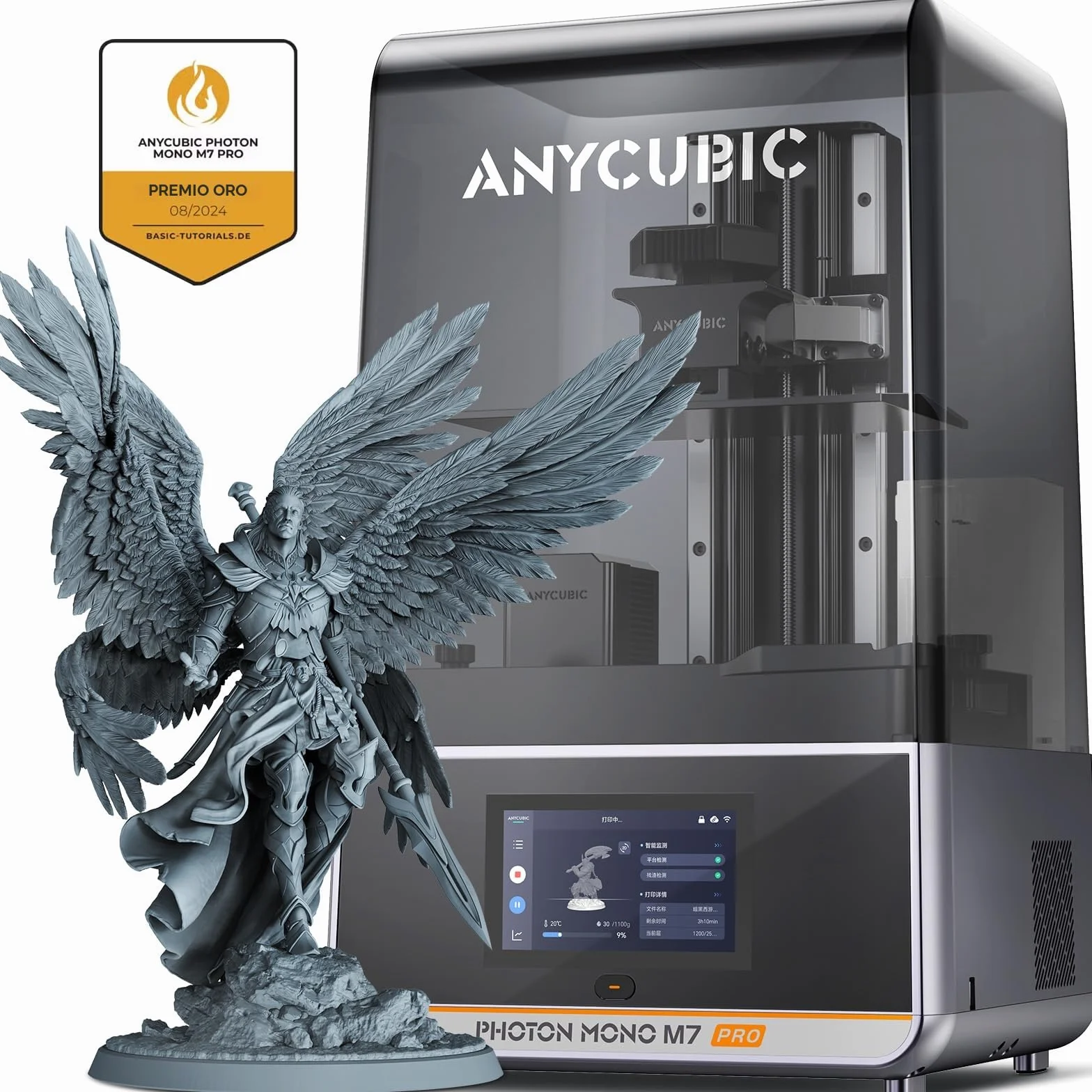 ANYCUBIC Photon Mono M7 Pro 14K Impresora 3D Resina, Impresión Rápida 170mm/h, LCD Mono 10,1'' con Fuente COB LighTurbo 3.0 y Control de Temperatura, Volumen de Construcción 223 * 126 * 230mm(6,5L)