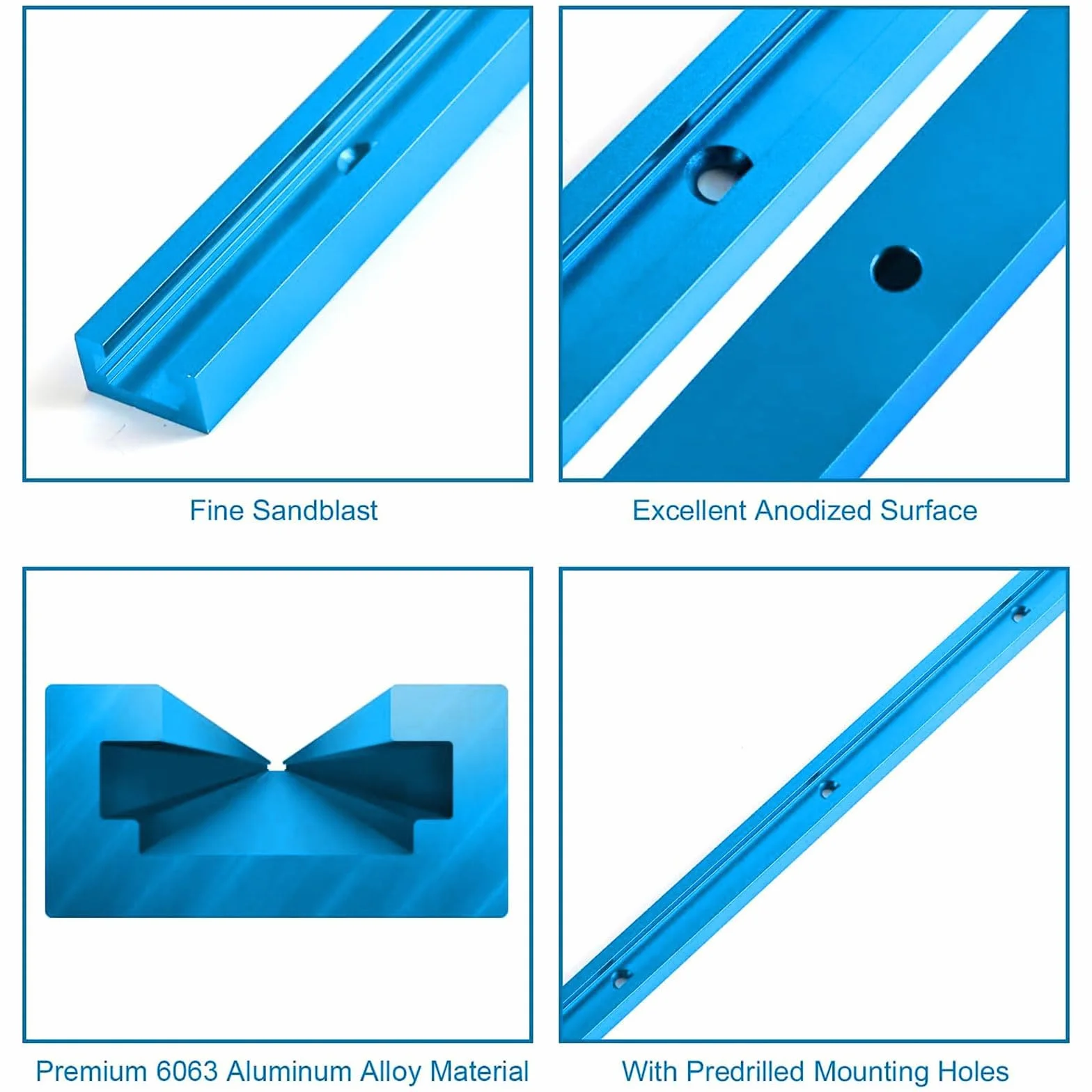 Riel deslizante en T M4 1220 mm aluminio perfil carril montaje con empujador mango plástico 48 tornillos