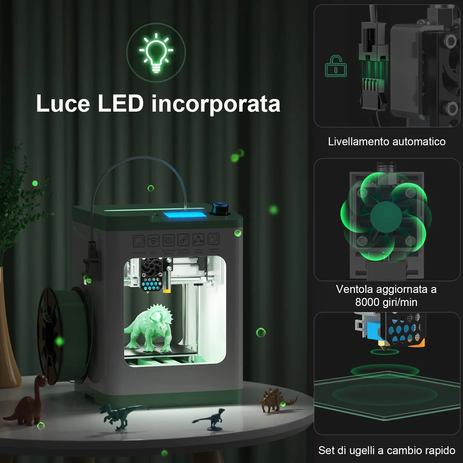 ENTINA Impresora 3D Tina2S con Impresión WiFi, Mini Impresora 3D Completamente Ensamblada para Principiantes, Placa Base Ultra Silenciosa Mejorada, Tamaño de Impresión 100 x 105 x 100mm