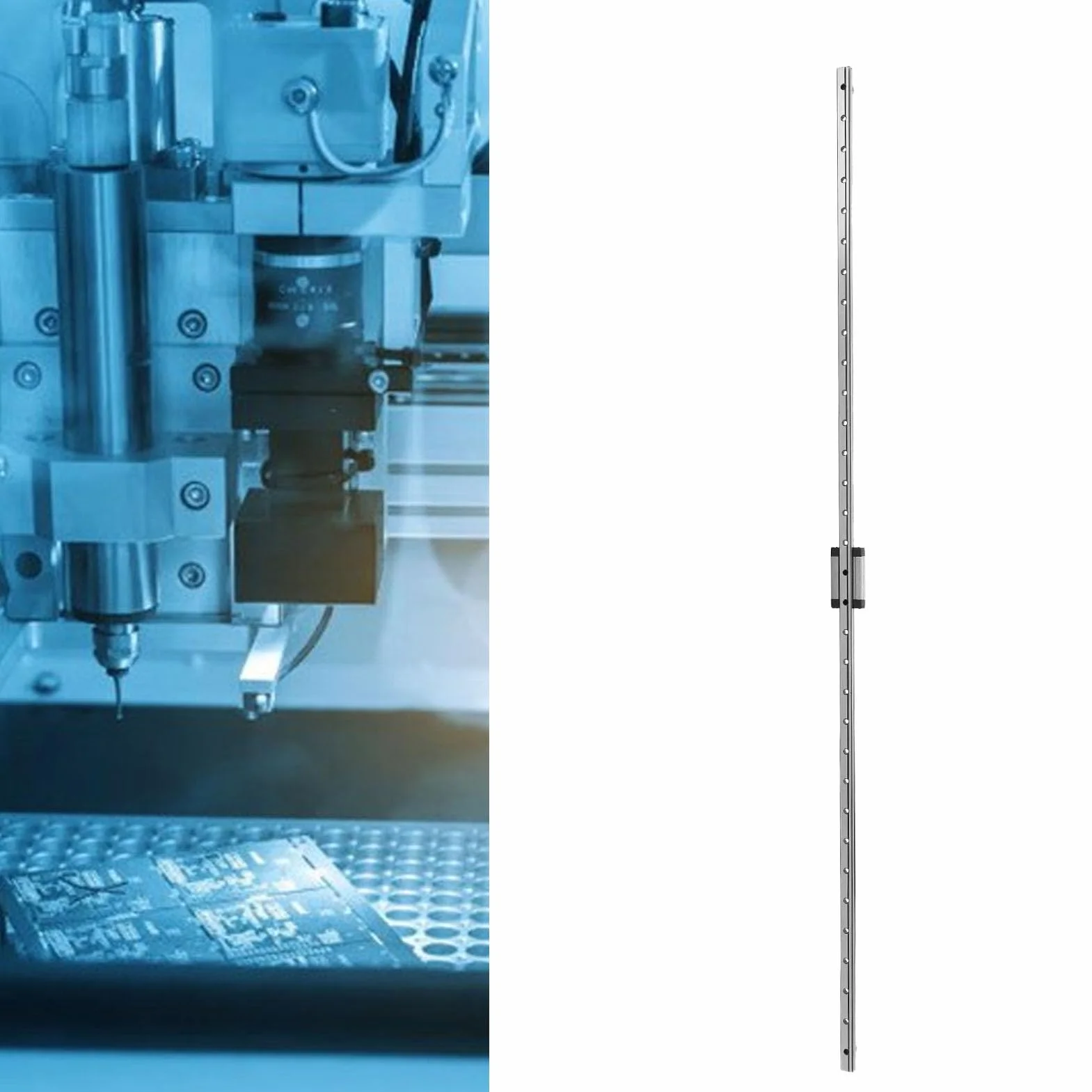 Riel de Guía Lineal de Acero 20 Pulgadas con Rodamiento, Bloque Deslizante para Máquina CNC Impresión 3D