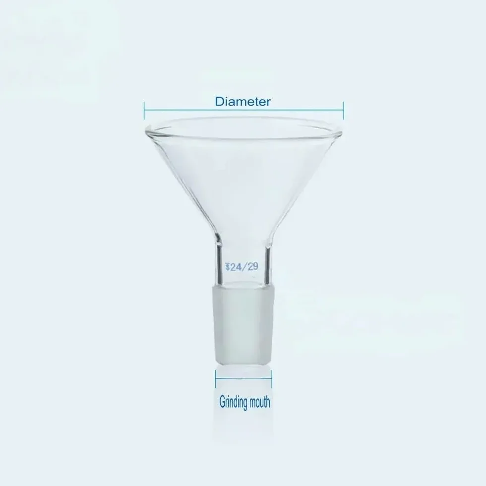 Embudo cónico de vidrio de borosilicato transparente de 50 mm a 150 mm for experimentos de laboratorio (boca esmerilada estándar, 1 unidad)(100mm joint No.24)