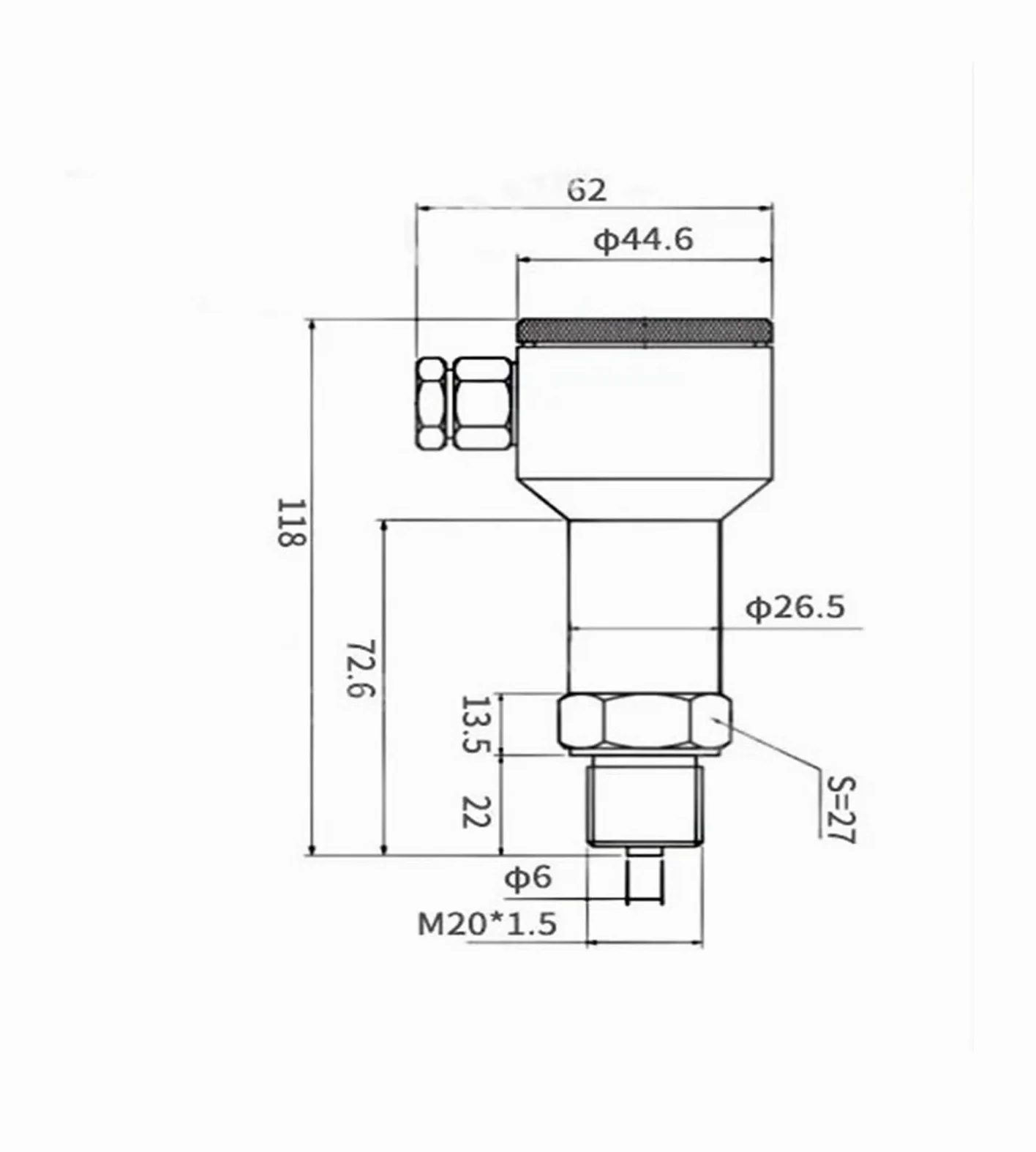 Transmisor de presión de silicio difuso Transmisor de presión Absoluta 4-20ma(0-100Mpa)