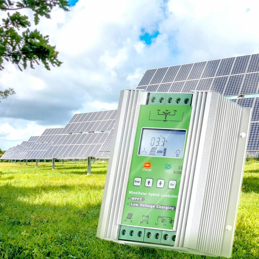 SolaMr 1000W MPPT Controlador de Carga Híbrido Solar Eólico 400W Solar y 600W Energía Eólica Controlador Híbrido de Carga 12V/24V Sistema de Identificación Automática de Voltaje