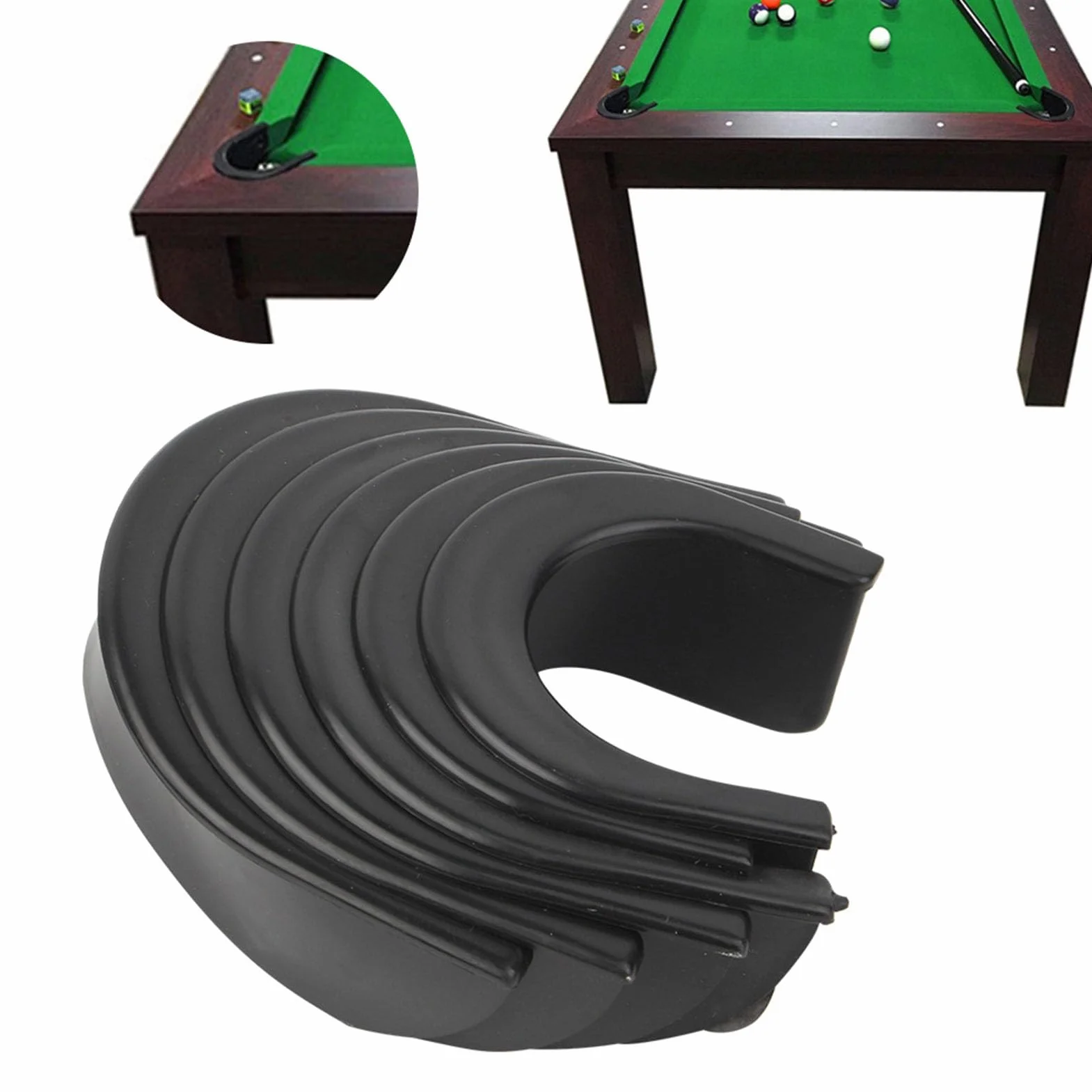 Revestimientos para Bolsillos de Mesa de Billar, Juego de 6 Forros de Goma Resistente al Desgaste