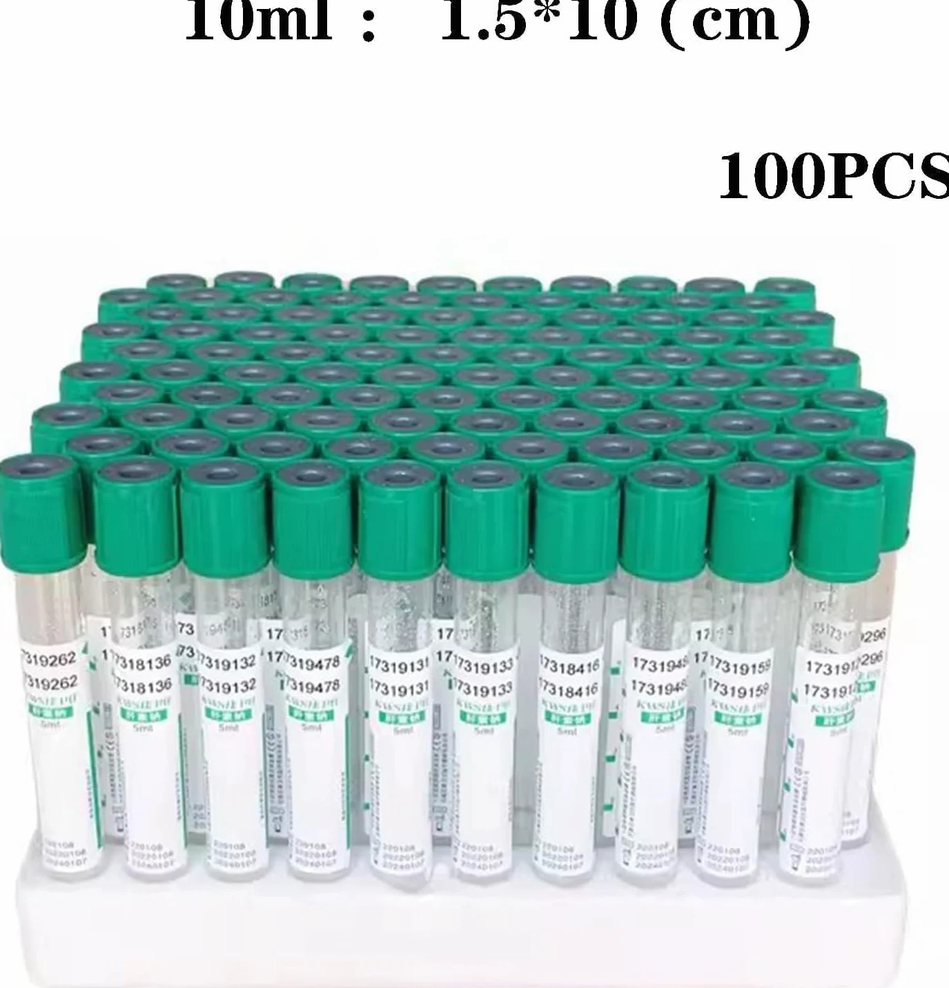 100 Tubos De Vidrio For Sangre Al Vacío, Tubos De Recolección De Sangre Al Vacío, Tubos De Centrífuga De Laboratorio Con Tapón De Rosca, Embalaje Envolvente, 10ml(Glass)