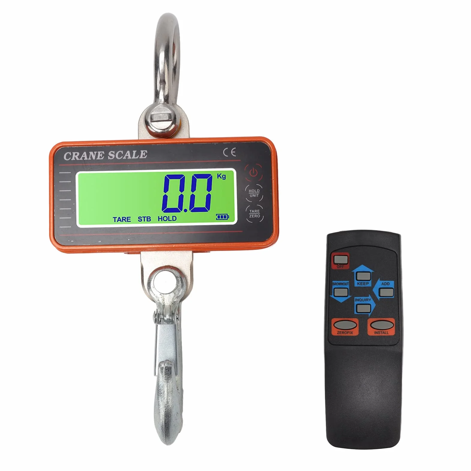 Báscula Colgante Portátil, 1500 Kg 3000 Lb Báscula de Grúa Digital Industrial de Servicio Pesado, Báscula de Pesaje Electrónica con Mini Báscula de Grúa de Mano Precisa con Pantalla LED para Caza en