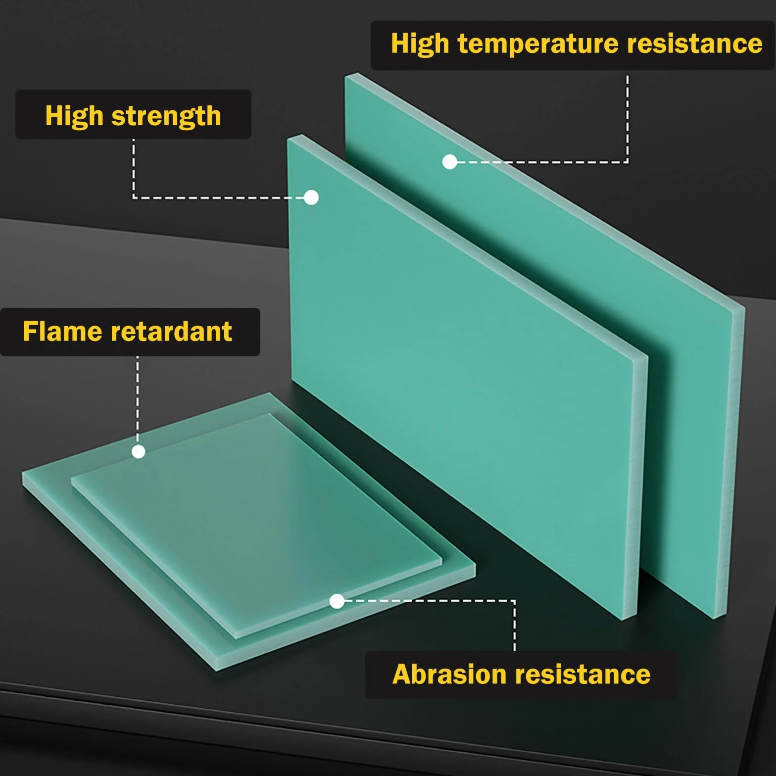 Lámina de fibra de vidrio FR4 verde agua de 500 x 500 mm - Panel aislante de resina epoxi for reparación de PCB y proyectos de bricolaje(500x500x4mm)