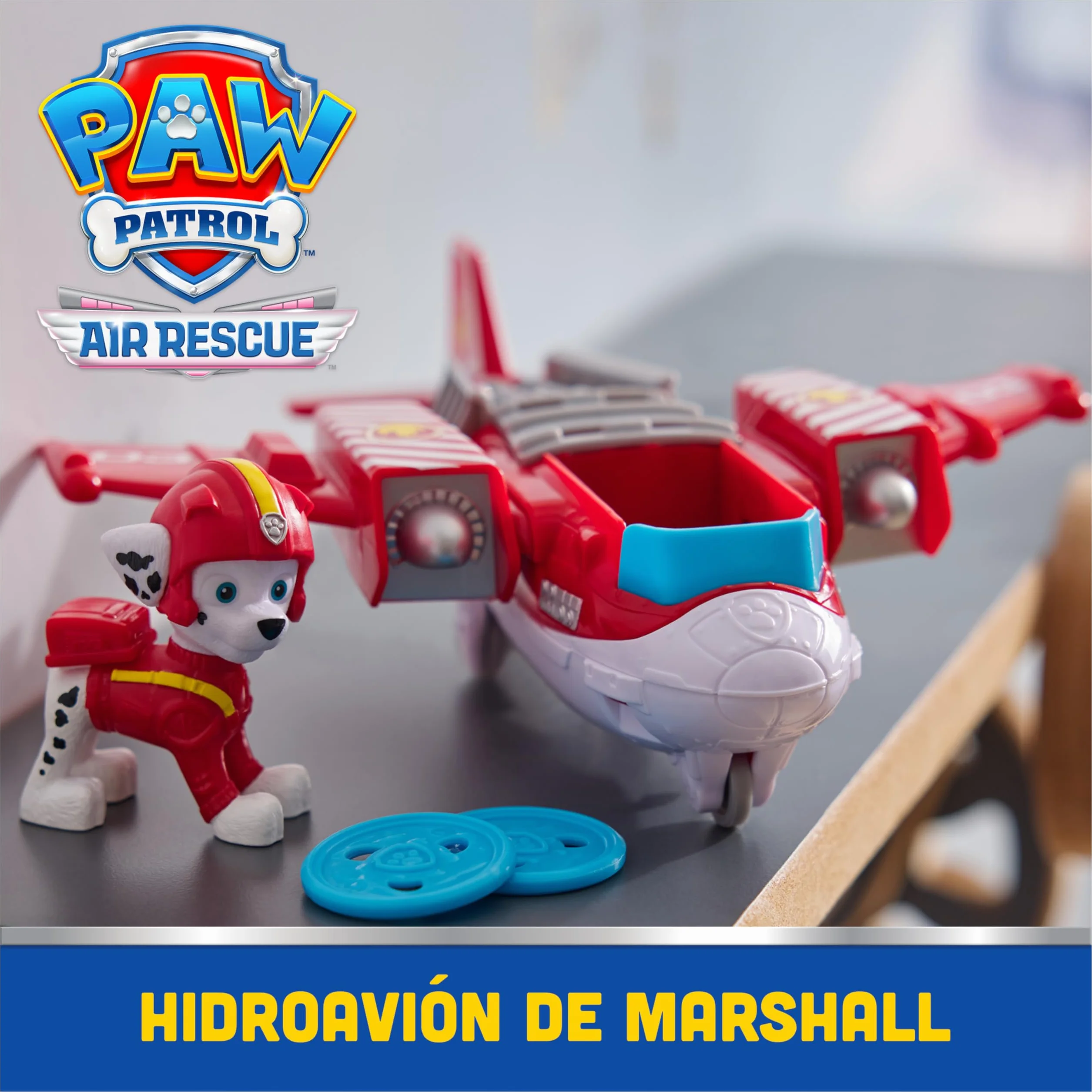 Paw Patrol Patrulla Canina Pack Figura Marshall Air Rescue HIDROAVIÓN Lanza PROYECTILES Juguetes Regalo Niño 3 años+