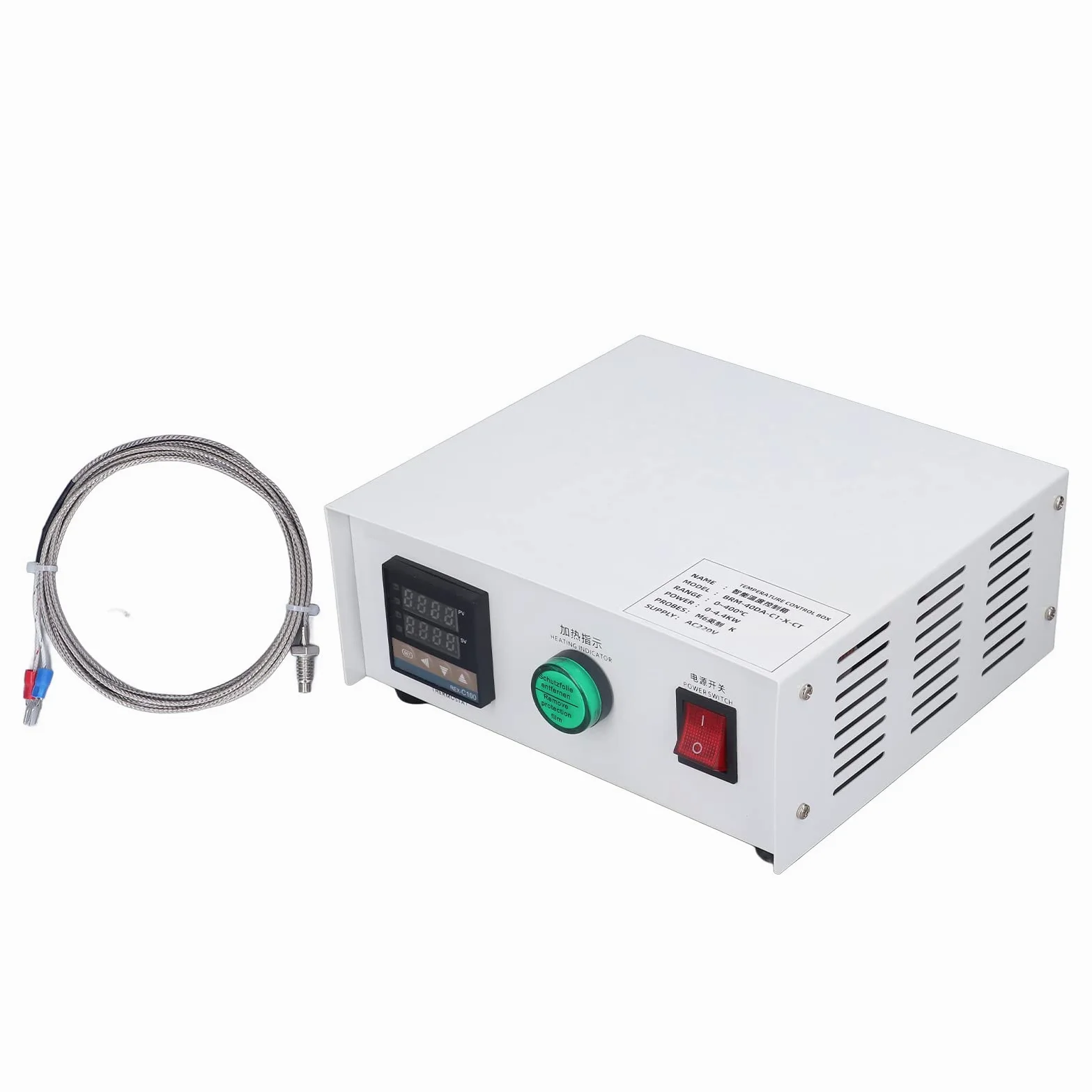 RIZGHWOY Controlador de Temperatura PID Autoajustable Pantalla Clara para Hornos y Moldes Ac220V Diseño Duradero 0~400 ℃ (tío paterno)