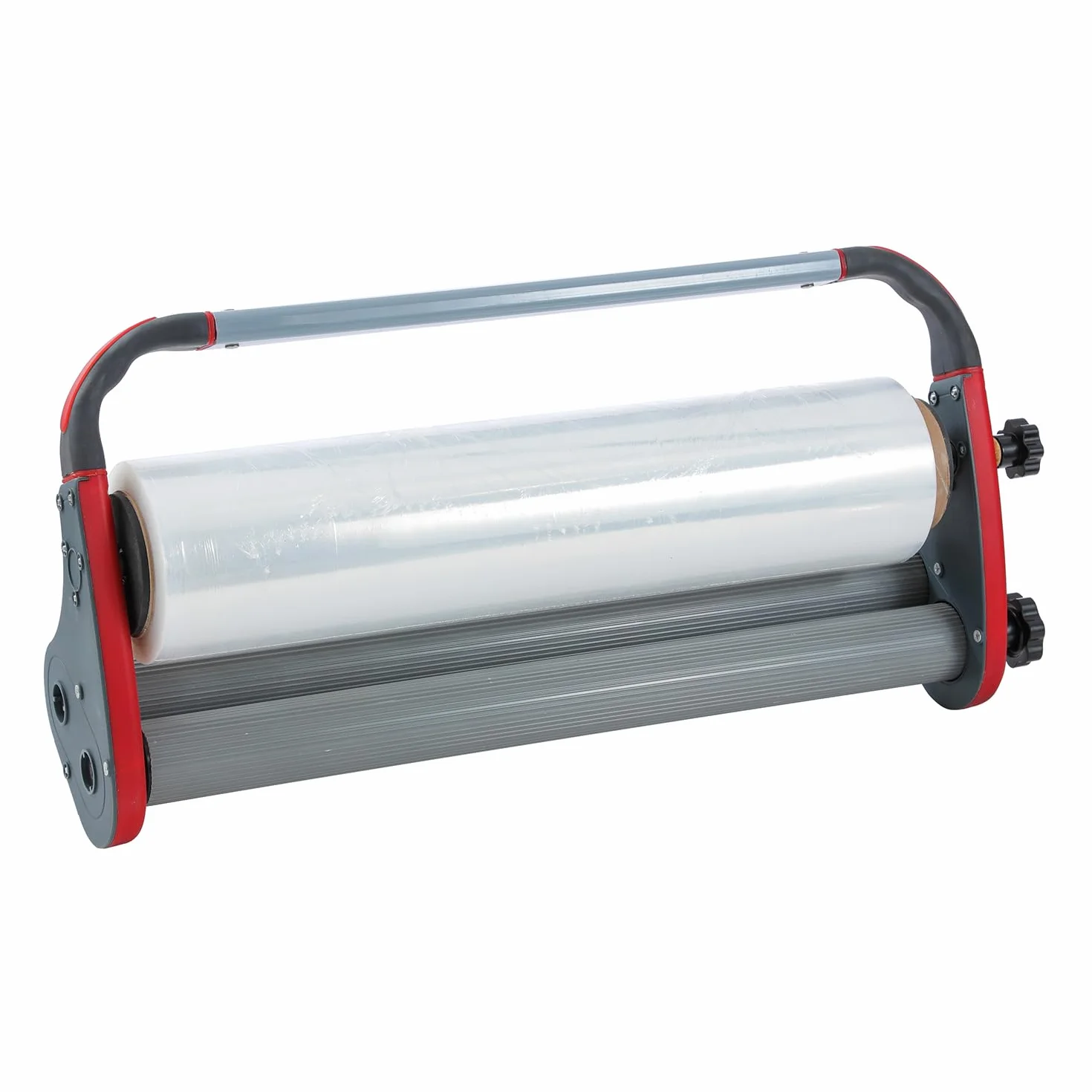 KATSU Tools Herramienta dispensadora manual de película estirable, tensión ajustable, máquina de embalaje de palés de cartón, 1 rollo de película de 3 kg incluido