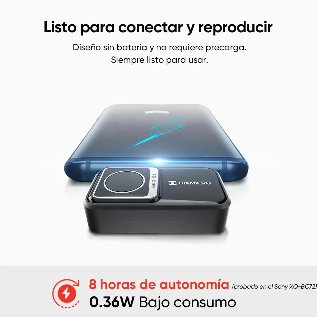 Cámara térmica HIKMICRO Mini2 Android, resolución IR de 256 x 192, Cámara termográfica, frecuencia de imagen de 25 Hz, gran angular de 50°, 49.152 píxeles, -20°C a 350°C, USB-C (no apta para iPhone)