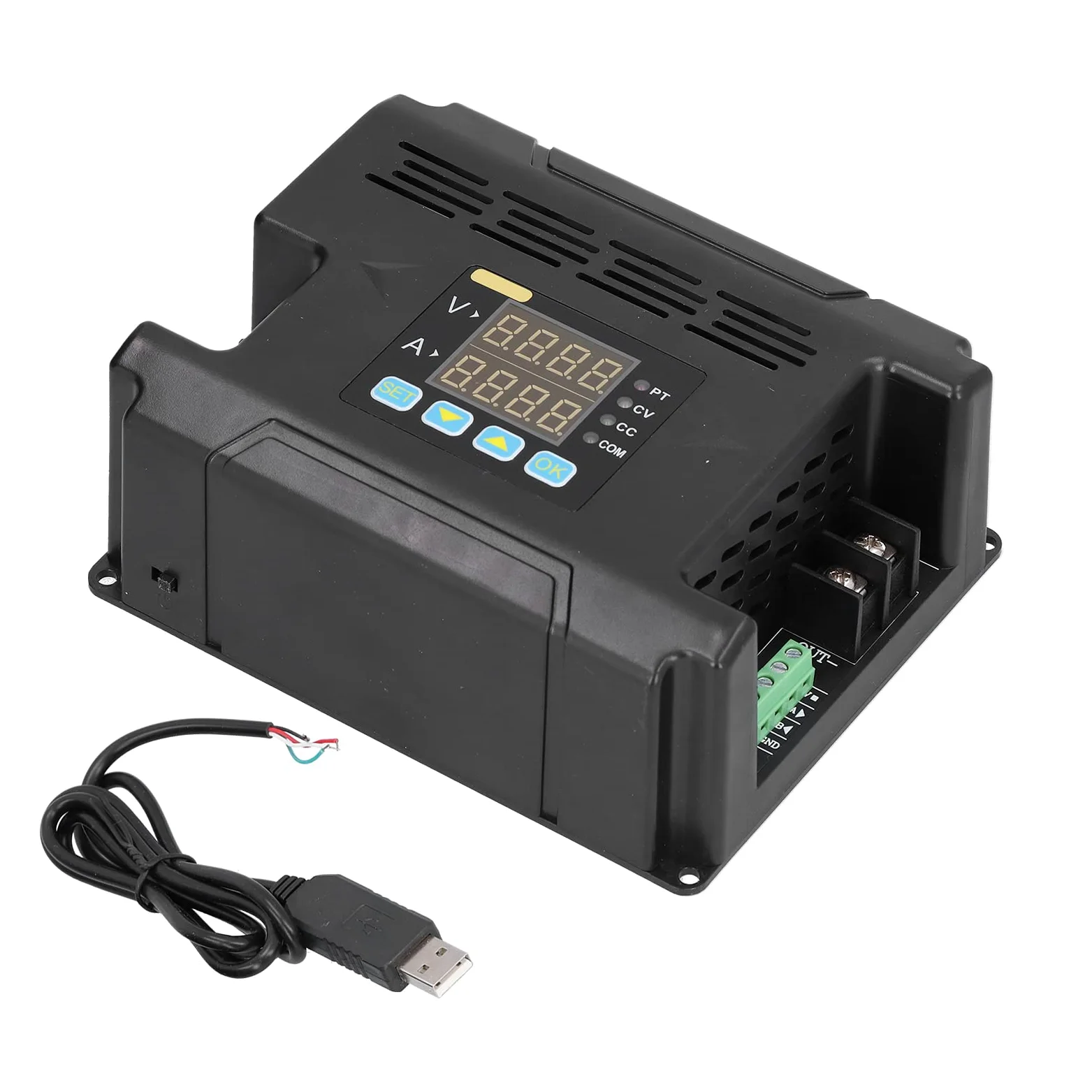 Ejoyous Fuente de Alimentación CC Pantalla Digital ABS Fuente de Alimentación Regulada Conmutada Entrada de 10 A 75 V 0,01 A 60 V Control Programable de 0 A 16 A para Laboratorios de Reparación de