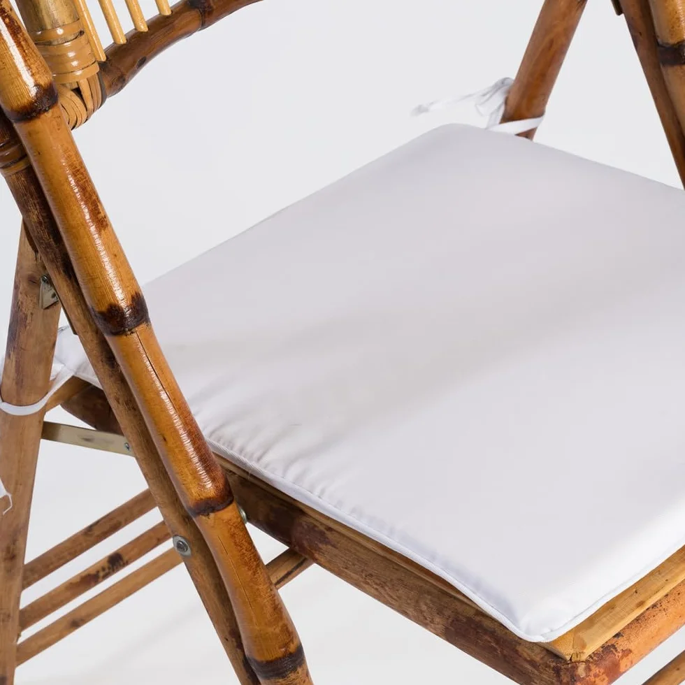 Silla de Madera de Bambú Plegable con Cojín Incluido para Jardín, Hostelería y Eventos. Certificado de Calidad y Diseño Ligero para Catering al Aire Libre. (8)