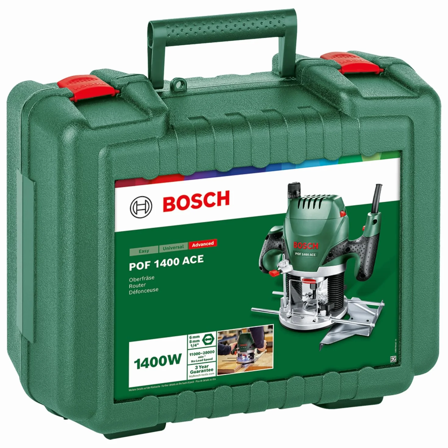 Bosch fresadora de superficie POF 1400 ACE (1400 vatios, en maletín)