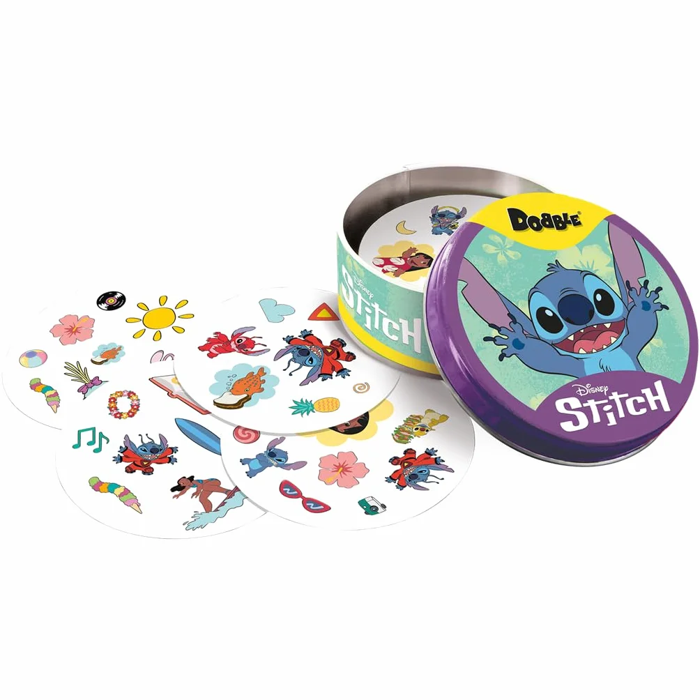 Asmodee Disney Dobble Stitch Juego de Cartas Observación Velocidad 6+ Años 2-8 Jugadores 15 Minutos Multilenguaje Español