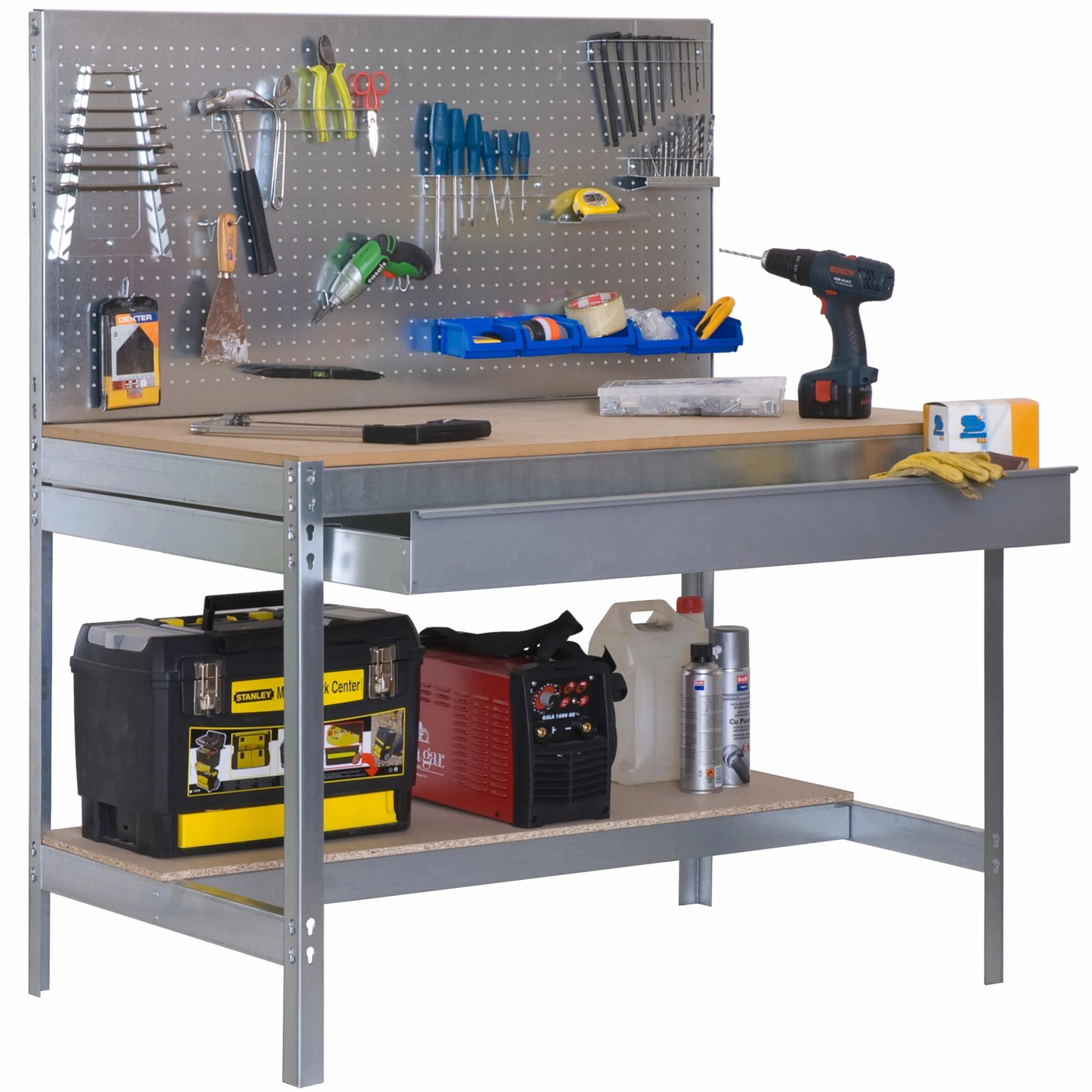 Simon Rack Banco de Trabajo Taller 400 kg 1445x910x610 mm Galvanizado Madera BT2