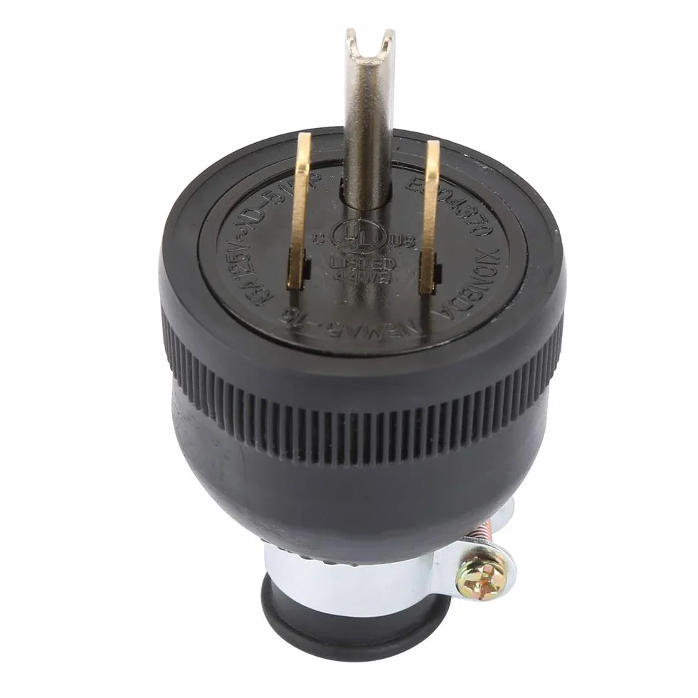 Enchufe de Hoja Recta NEMA 5-15P 15A 125V 2 polos Enchufe de Alimentación de EE. UU. Conector Macho 50-60 (HZ)