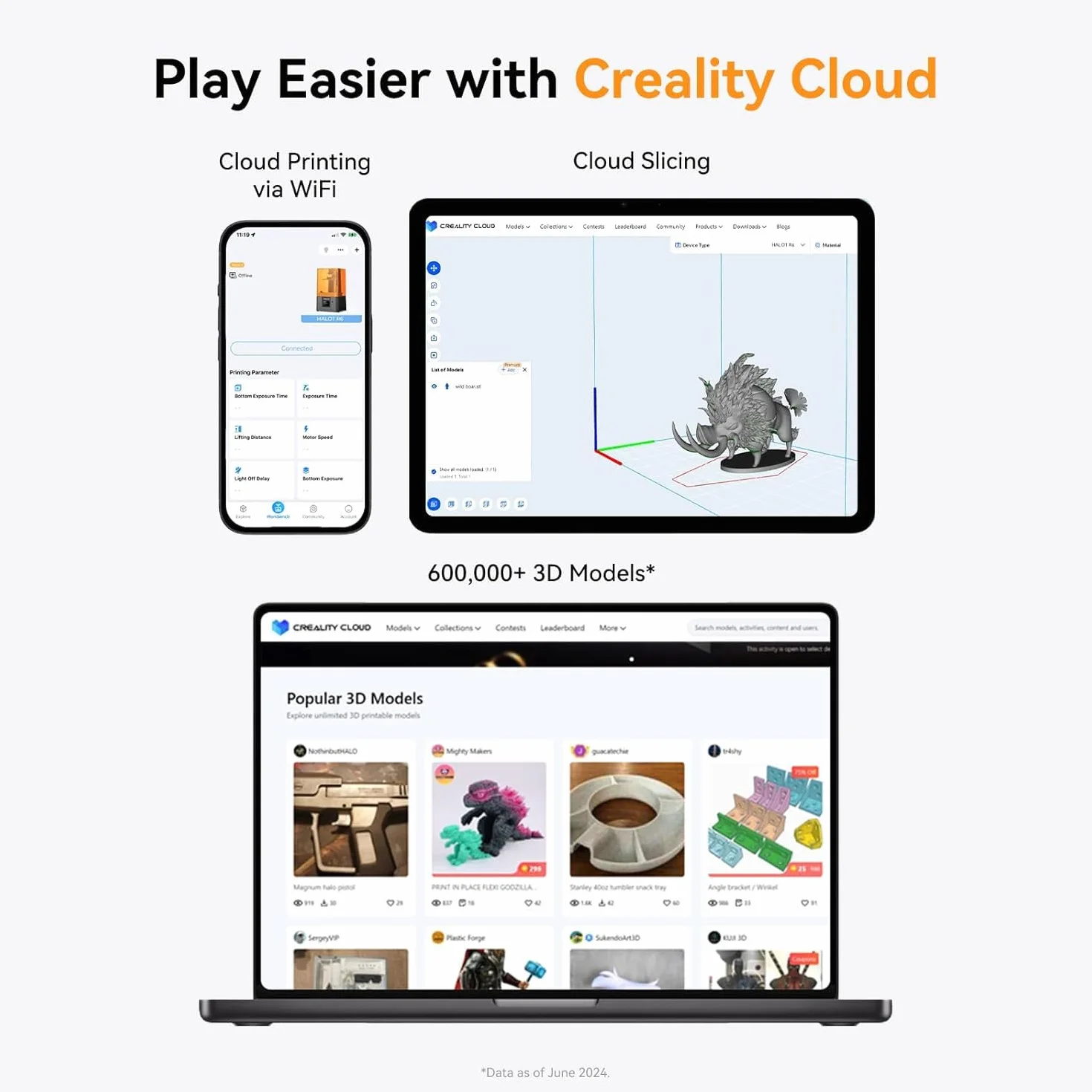 Creality Halot R6 Impresora 3D de Resina, 2K Pantalla LCD Monocromática, Fuente de Lluz Mejorada con Impresión de Alta Precisión, Flujo de Trabajo Simple Impresoras 3D de Resina para Principiantes