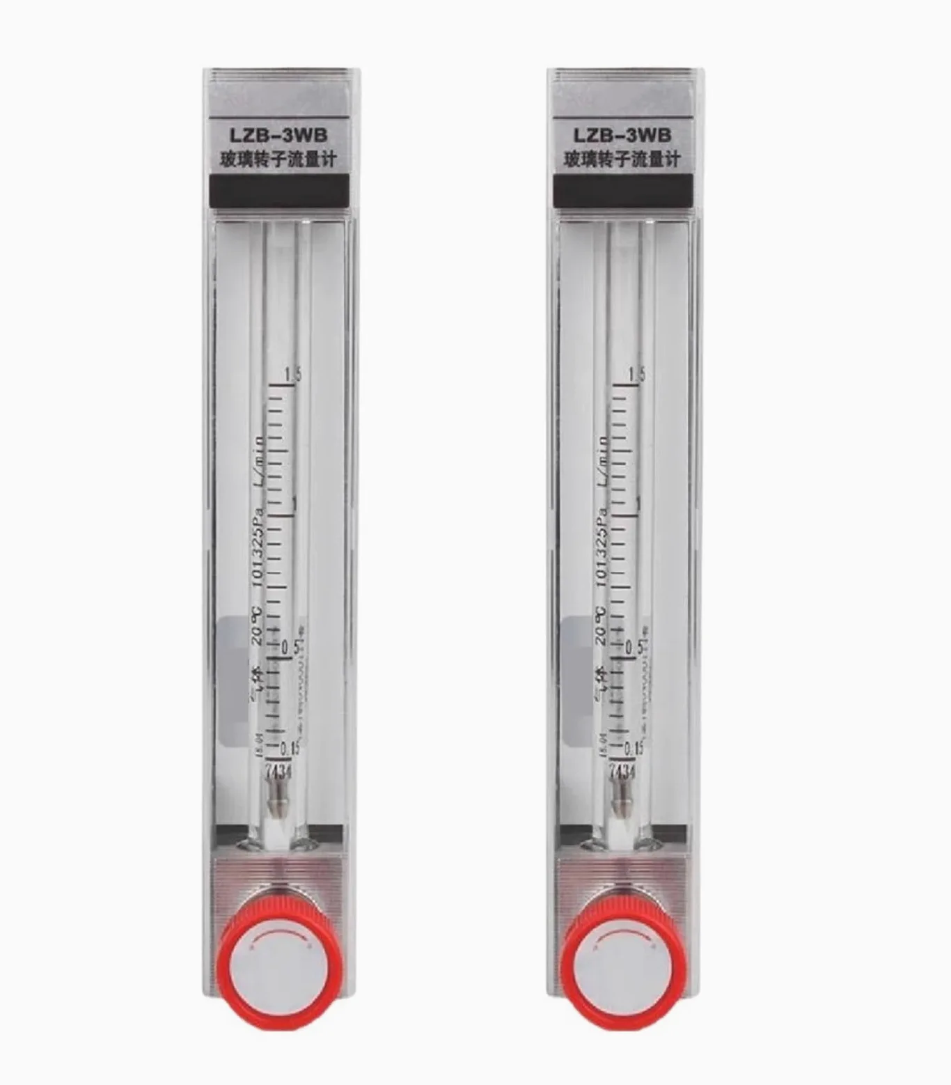 1 medidor de flujo flotante de vidrio LZB-3WB micro ajustable para agua líquida, rotámetro de área variable (10-100 ml-min)
