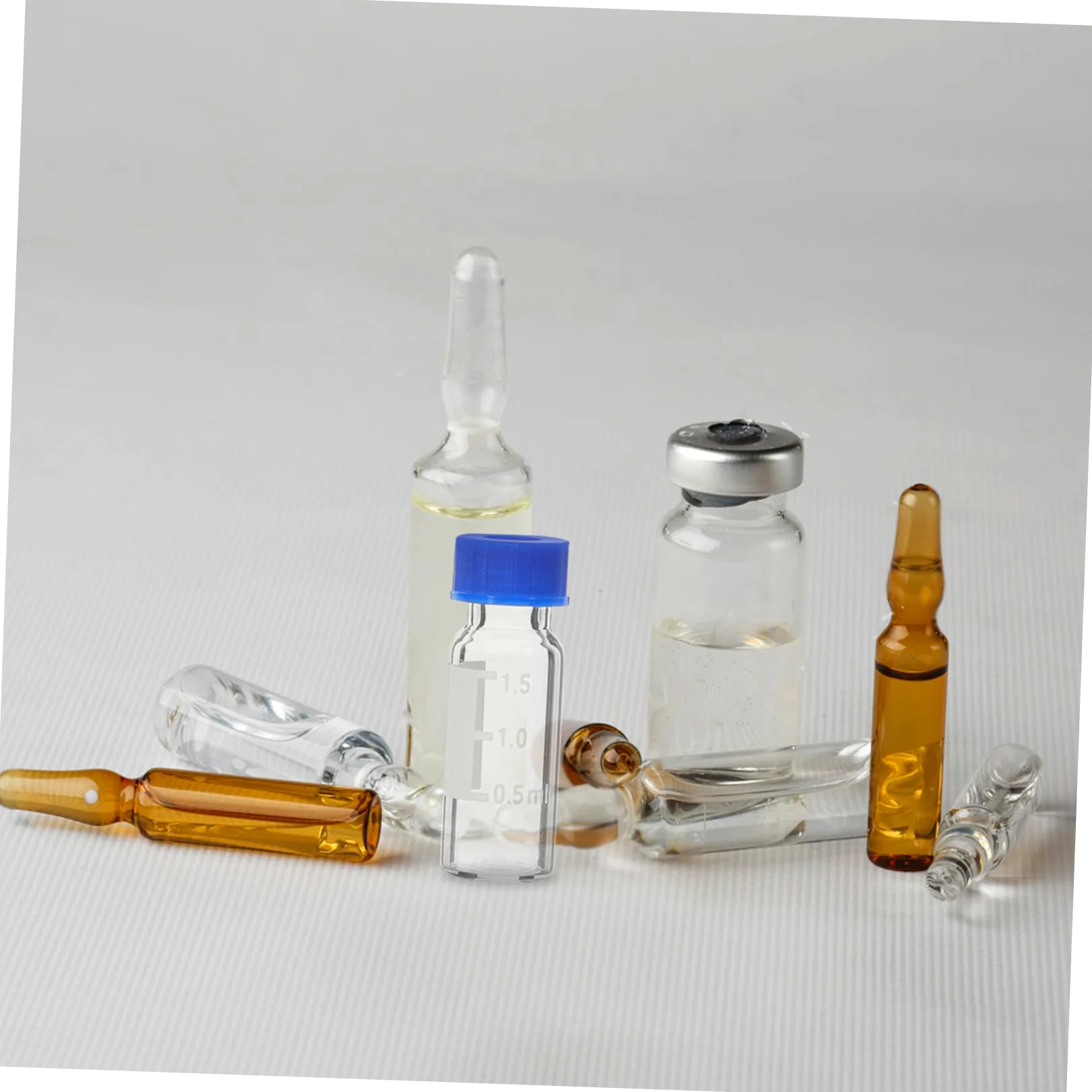 Gatuida 500piezas Frascos De Vidrio Tapa De Muestreo Transparentes Con Escala Botellas Pequeñas Para Almacenamiento De Muestras Para Laboratorio y Uso Doméstico