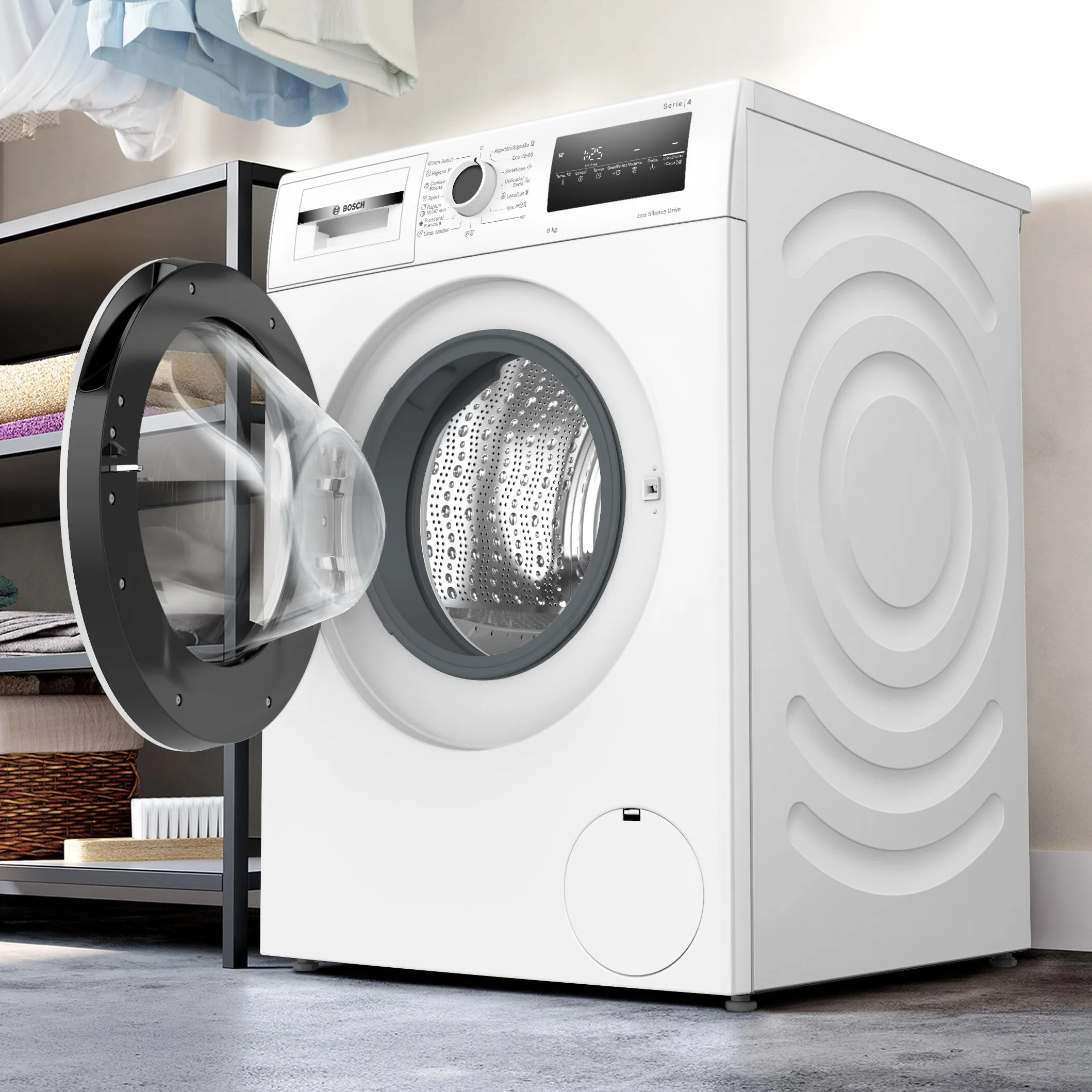 Bosch Lavadora Serie 4 8 kg Iron Assist biała WAN24280ES
