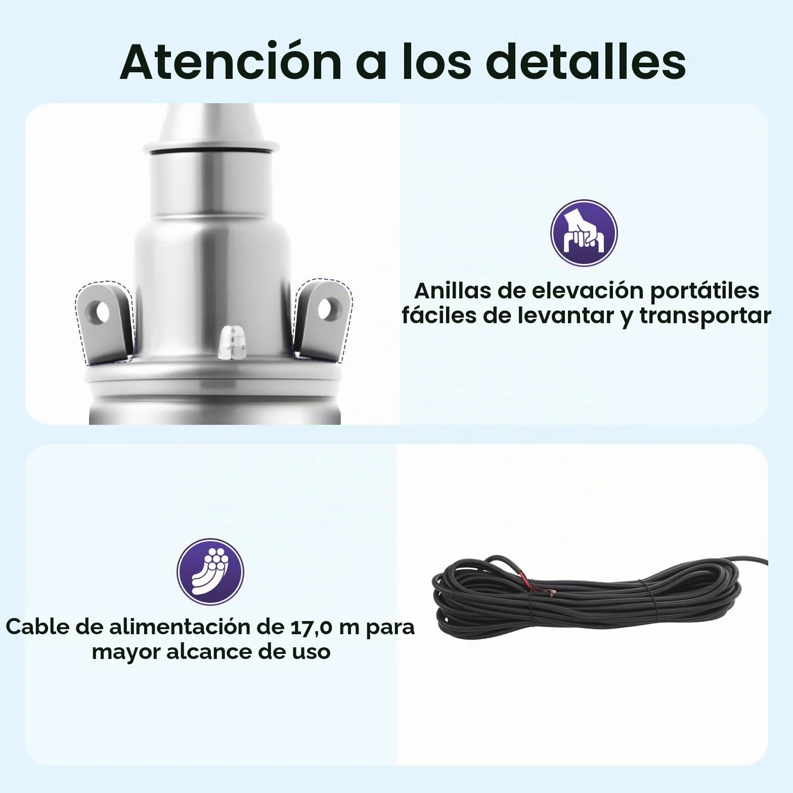 Bomba solar para pozos profundos de 12V 180W, bomba sumergible de 3 pulgadas de acero inoxidable - 2000L/H 30m de altura de elevación, bomba de agua IP68 con MPPT para pozos, riego de jardines