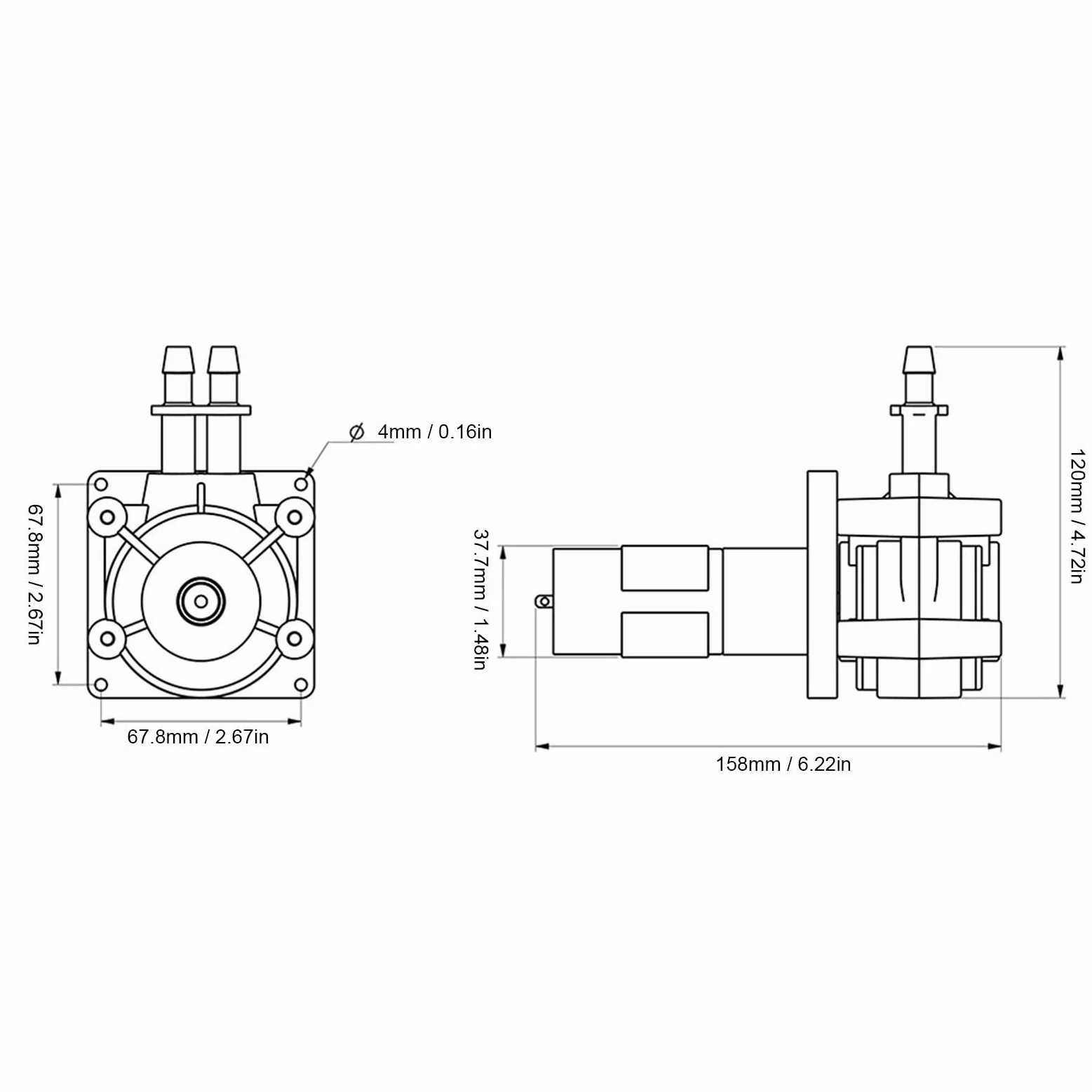 Motor de Bomba Peristáltica DC24V, Bomba Dosificadora de Motor de Reducción de CC Autocebante de 3000mL/min