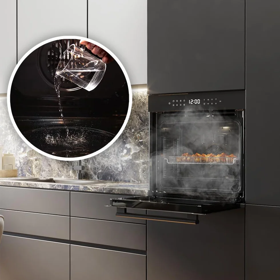 Cecotec Horno Integrable Pirolítico 81L Bolero Hexa P506000 Glass Black A+ 11 Funciones Airfryer Master Pizza Master 3D Cooking Steam Base X2