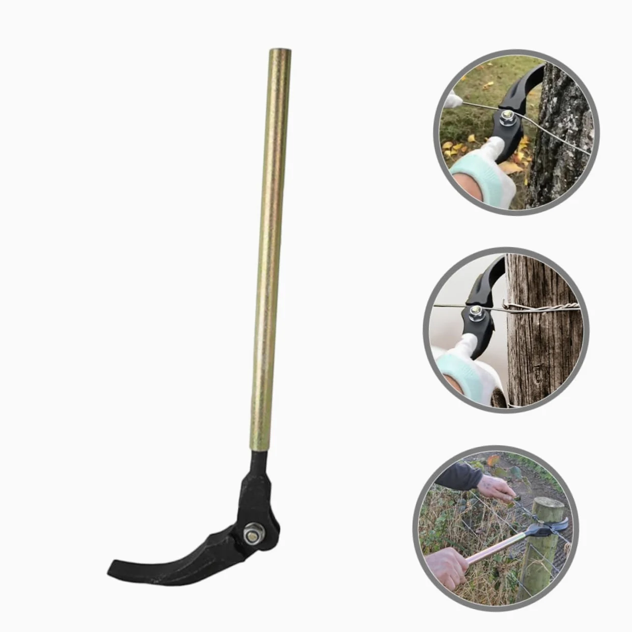 Herramienta tensora de alambre para valla de alambre de púas, fácil de usar, tensor y tensor para vallas de jardín, extractor de alambre de acero para una instalación y ajuste cómodos