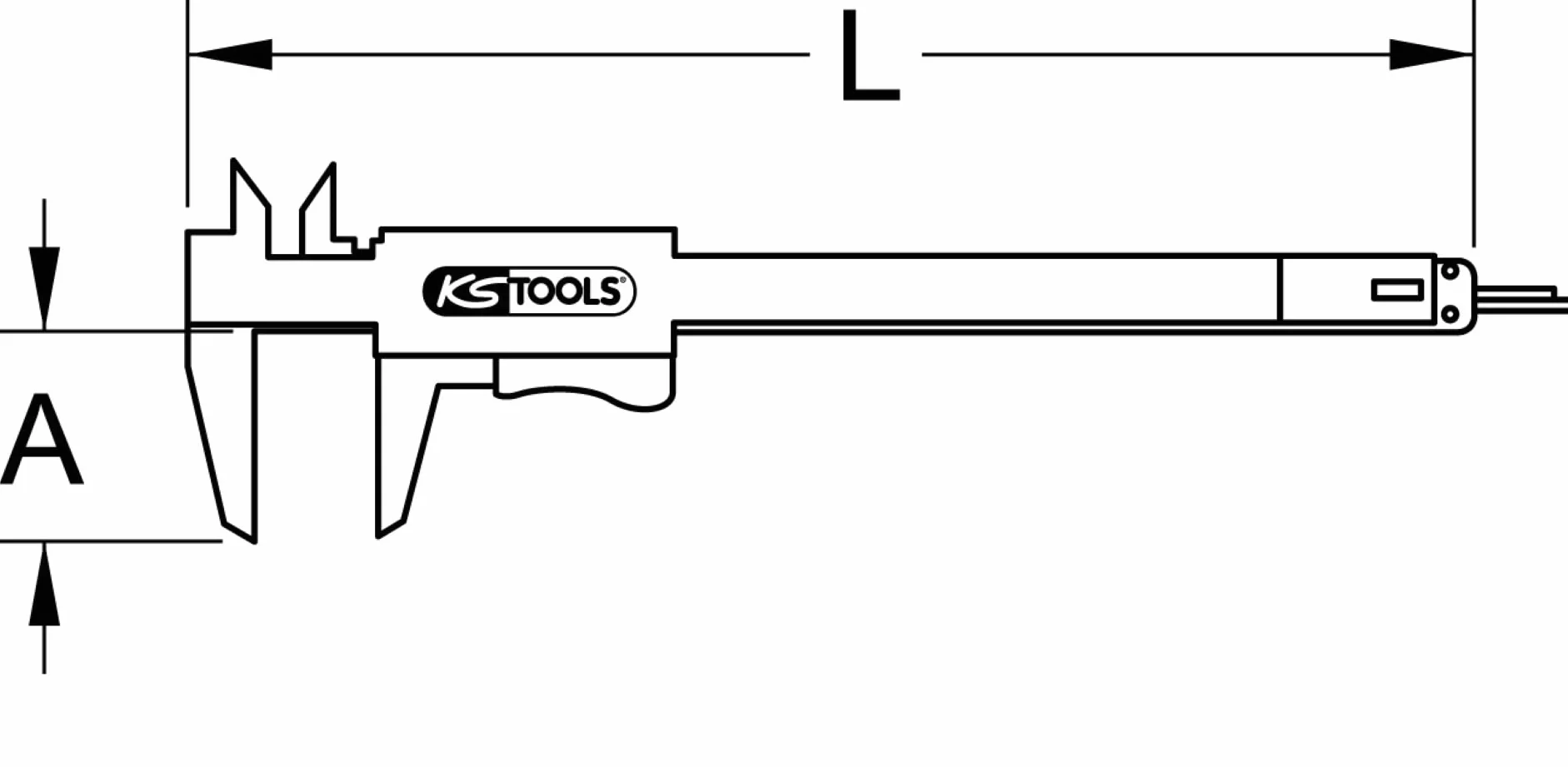 KS Tools Pie de rey de bolsillo 0-150mm 235mm