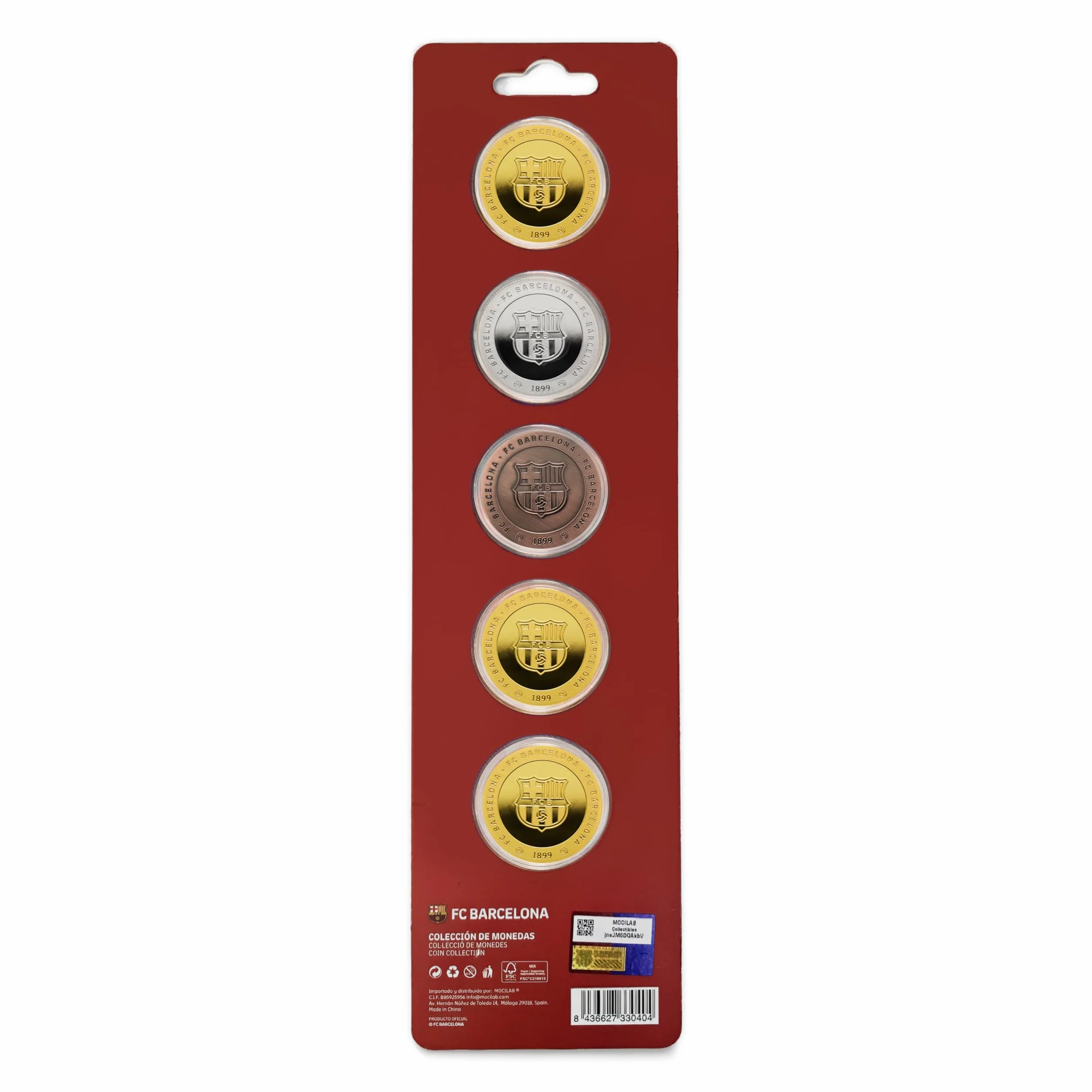 FC Barcelona 5 Monedas Edición Especial Coleccionable Licencia Oficial